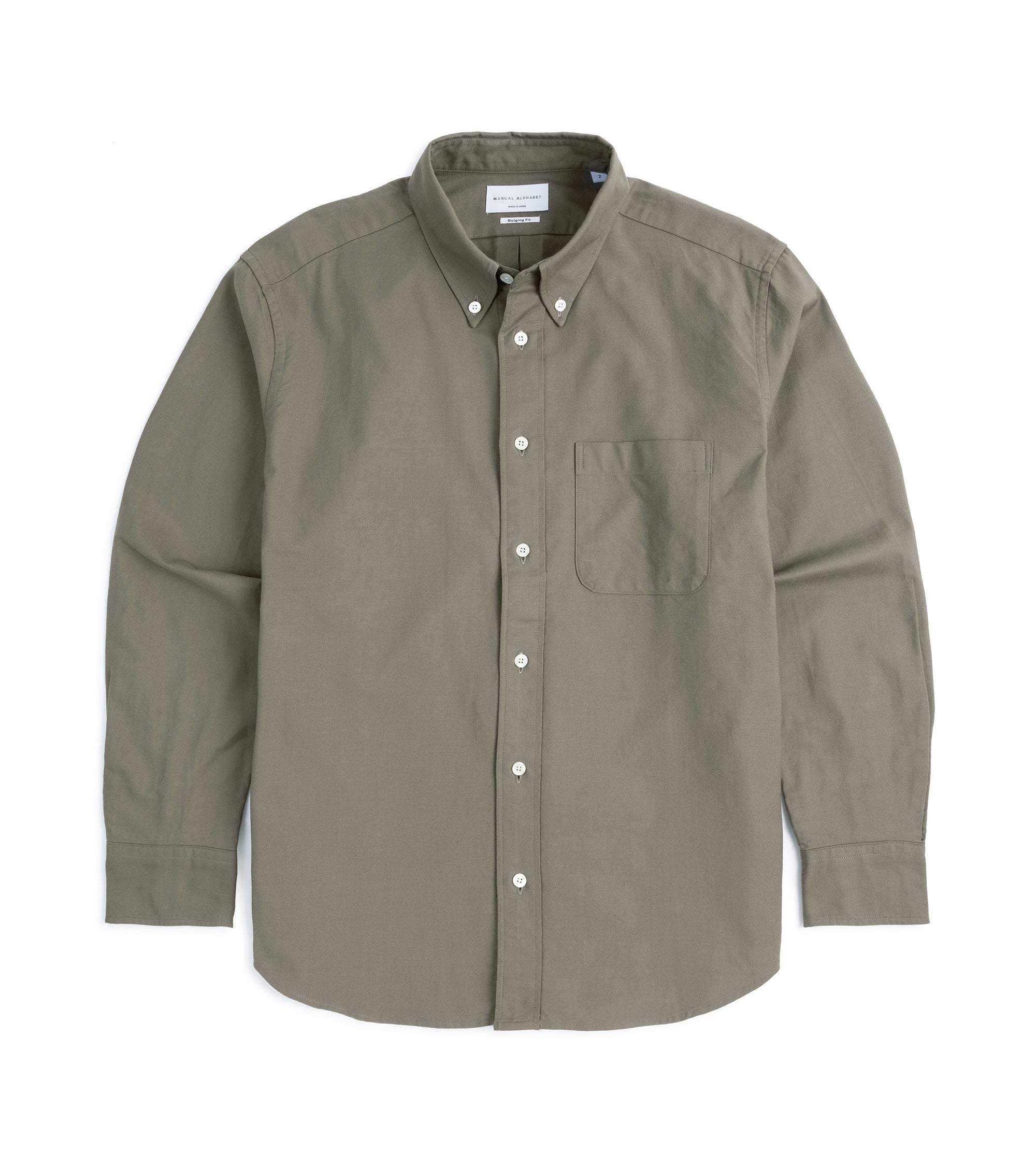 Manual Alphabet Supima Cotton Oxford Button Down Shirt: Olive