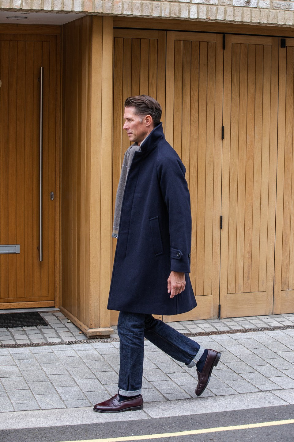 Trunk Devonshire Abraham Moon Wool Overcoat: Navy
