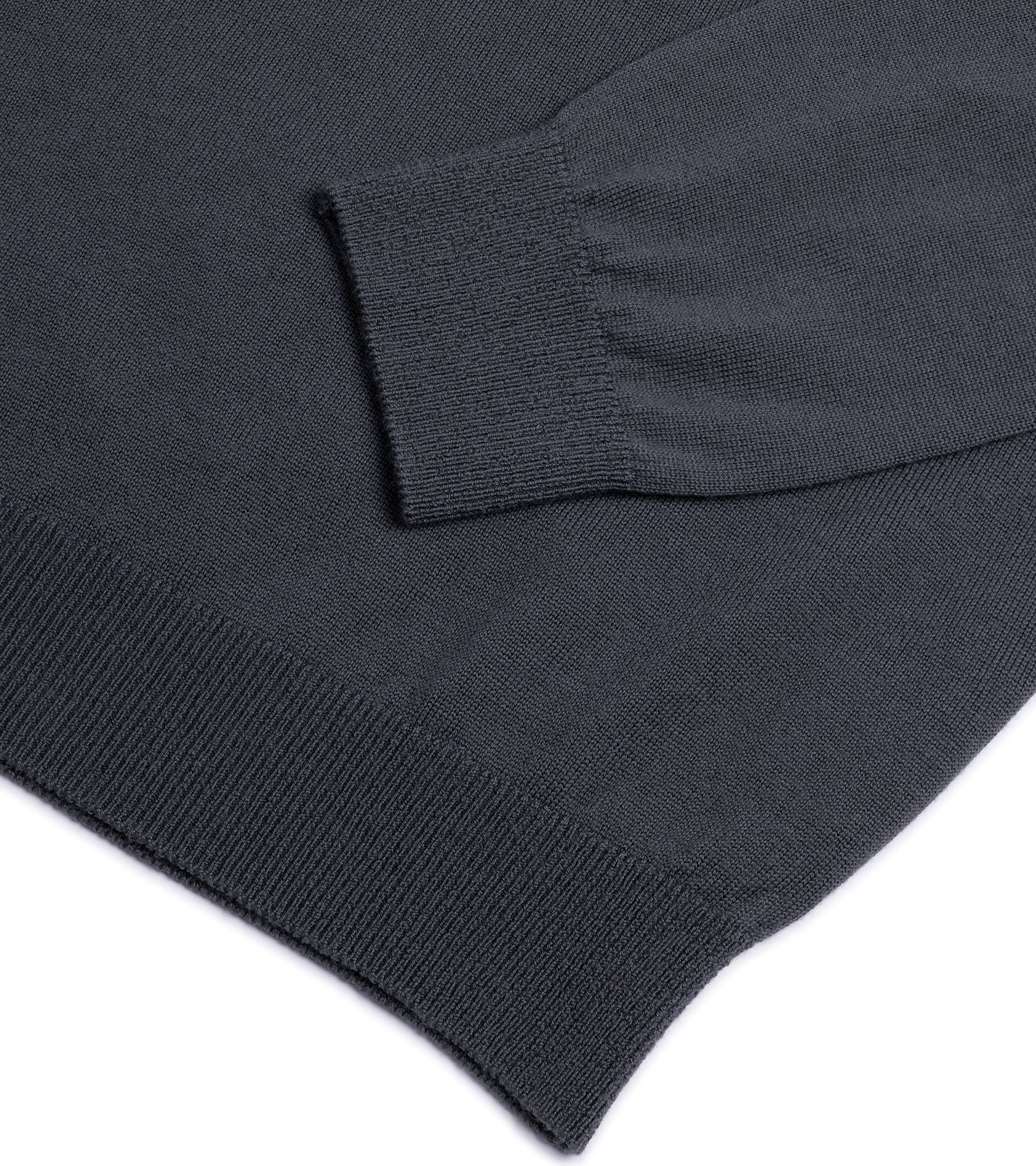 Mooncastle Lightweight Merino Roll Neck Sweater: Charcoal