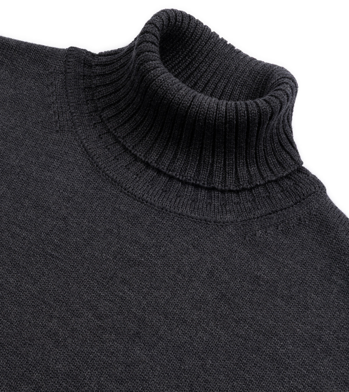Mooncastle Merino Roll Neck Sweater: Dark Grey