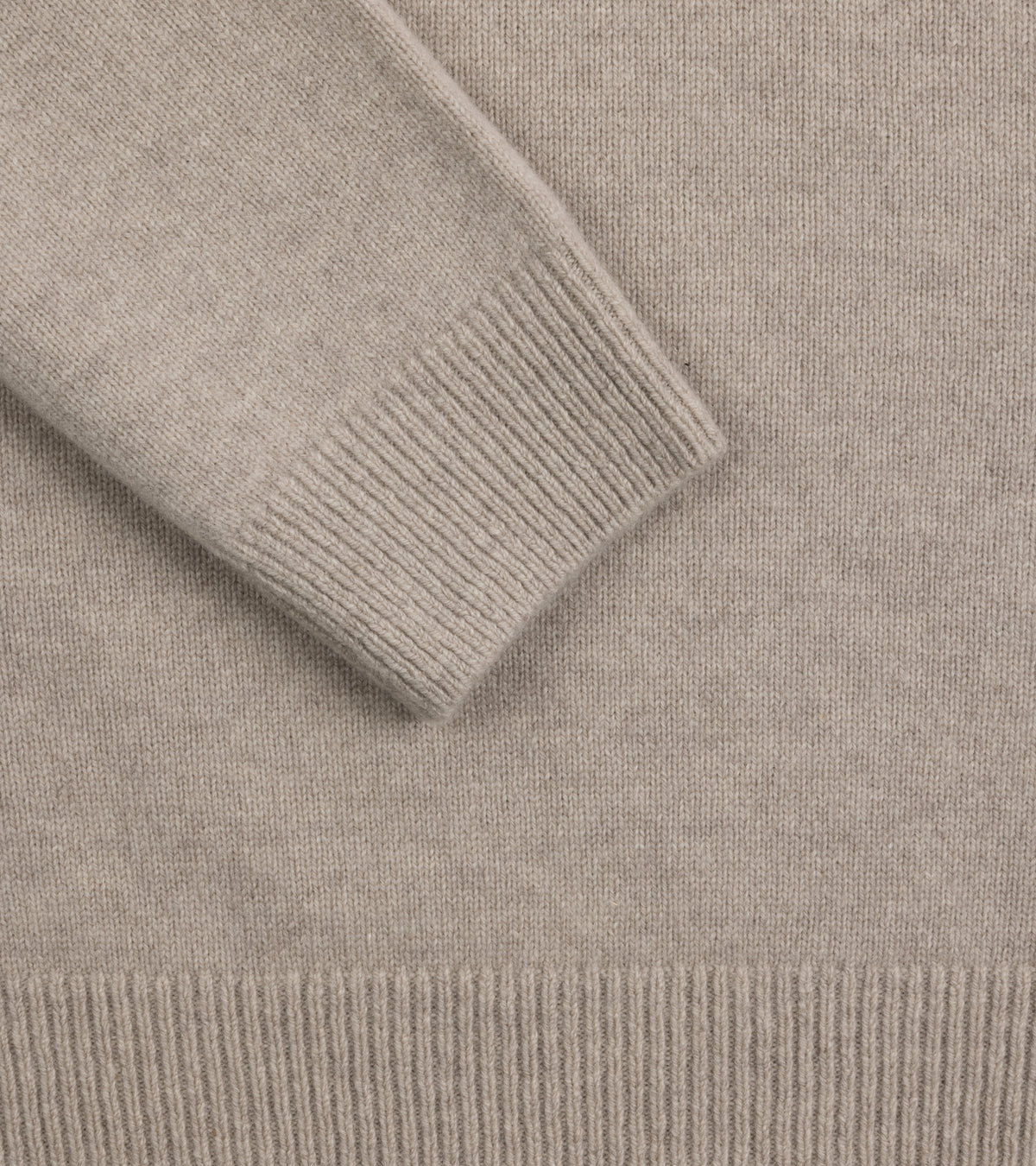 Mooncastle Wool Cashmere Silk Crew Neck Sweater: Beige Grey