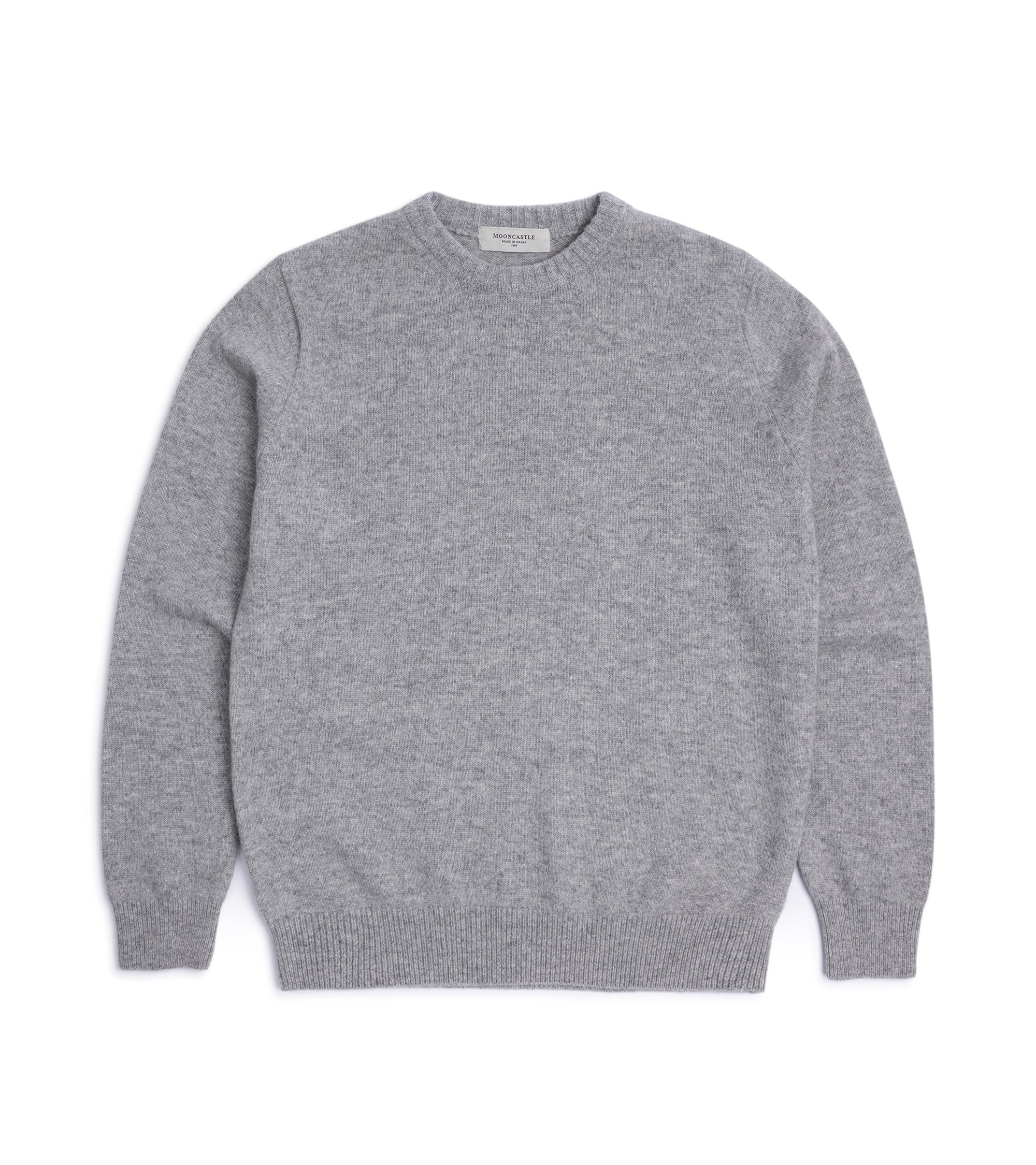 Mooncastle Wool Cashmere Silk Crew Neck Sweater: Light Grey
