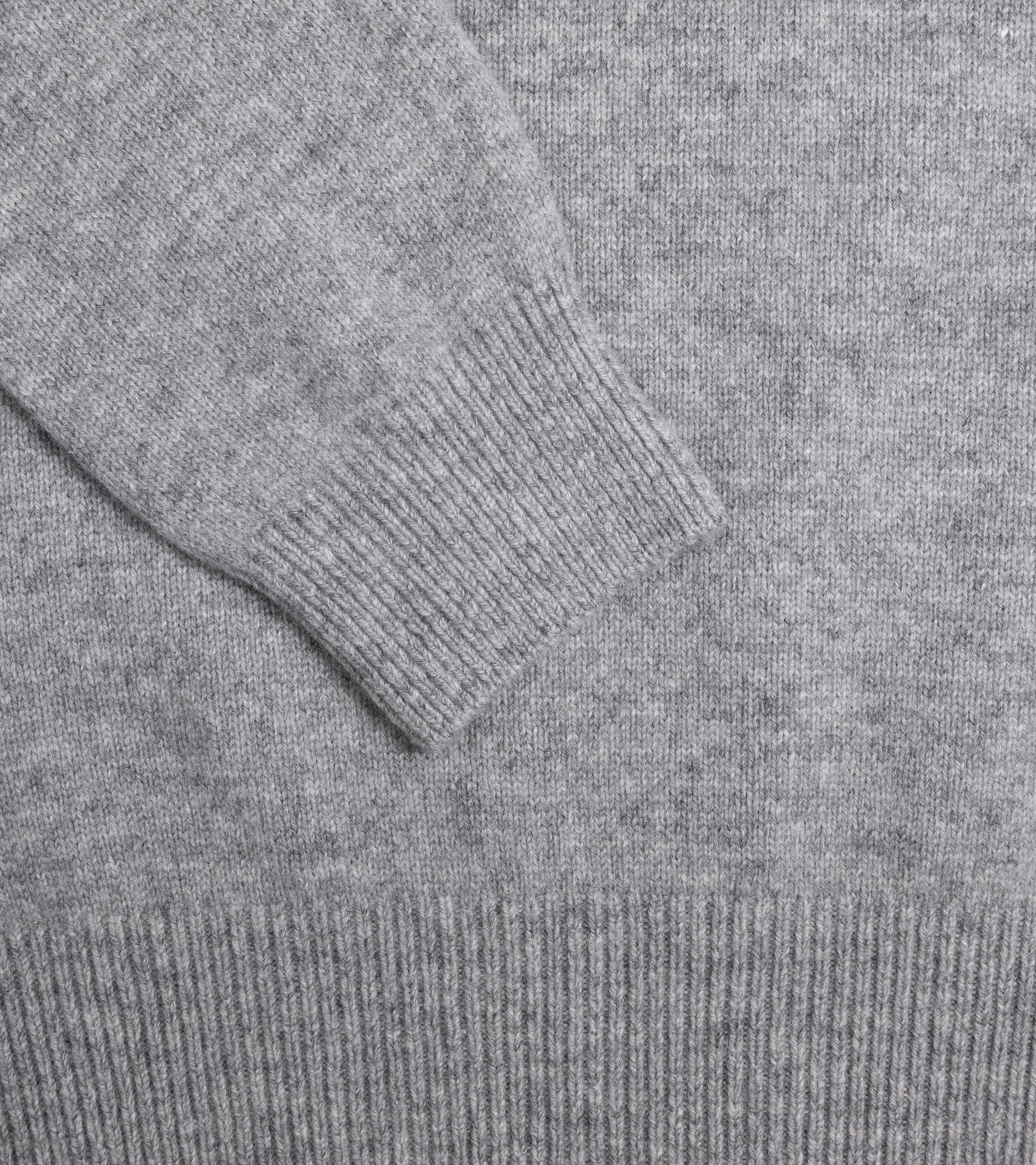 Mooncastle Wool Cashmere Silk Crew Neck Sweater: Light Grey