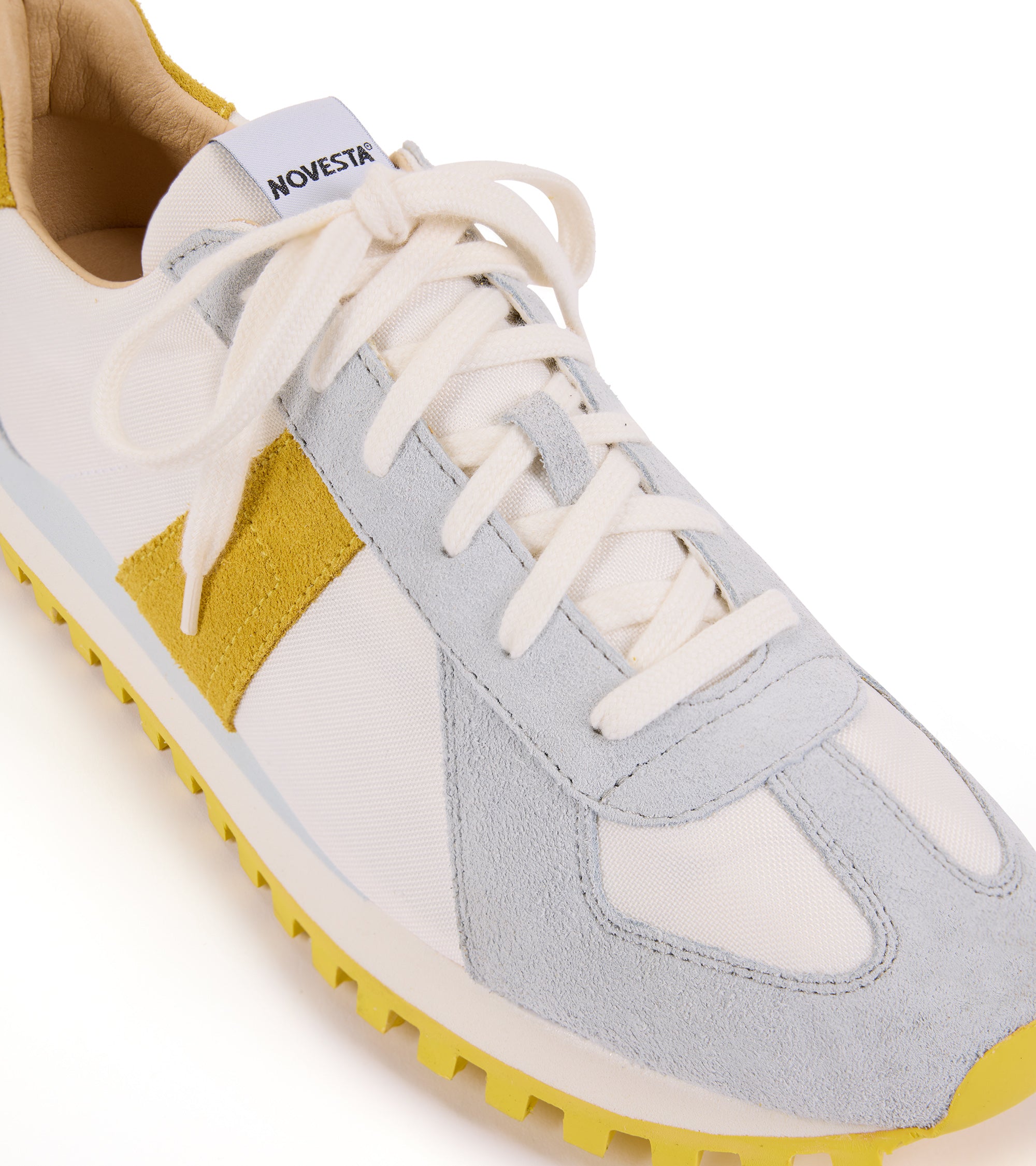 Novesta GAT Trail Sneaker: White/Yellow