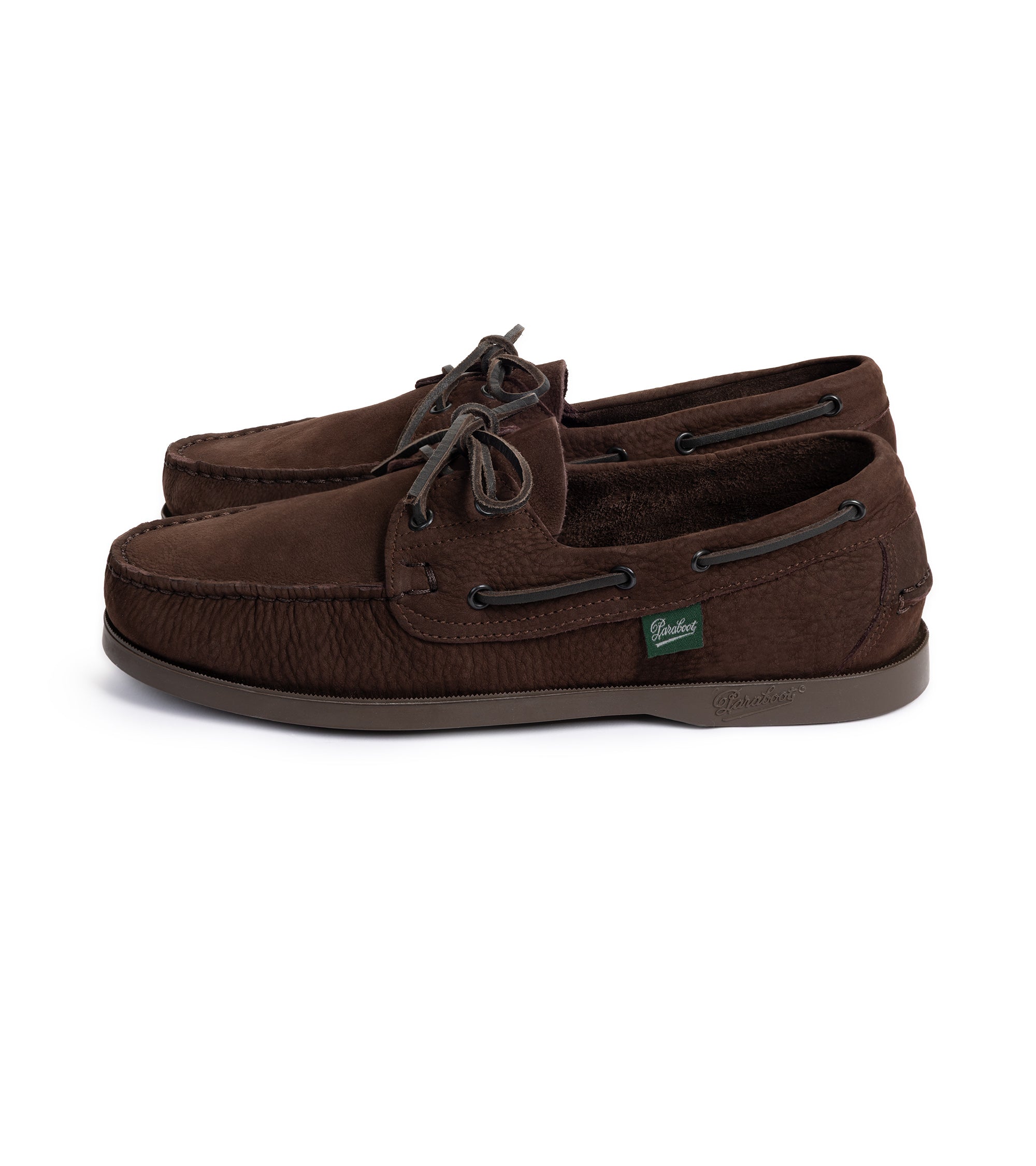 Paraboot Barth Nubuck Boat Shoe: Chocolate