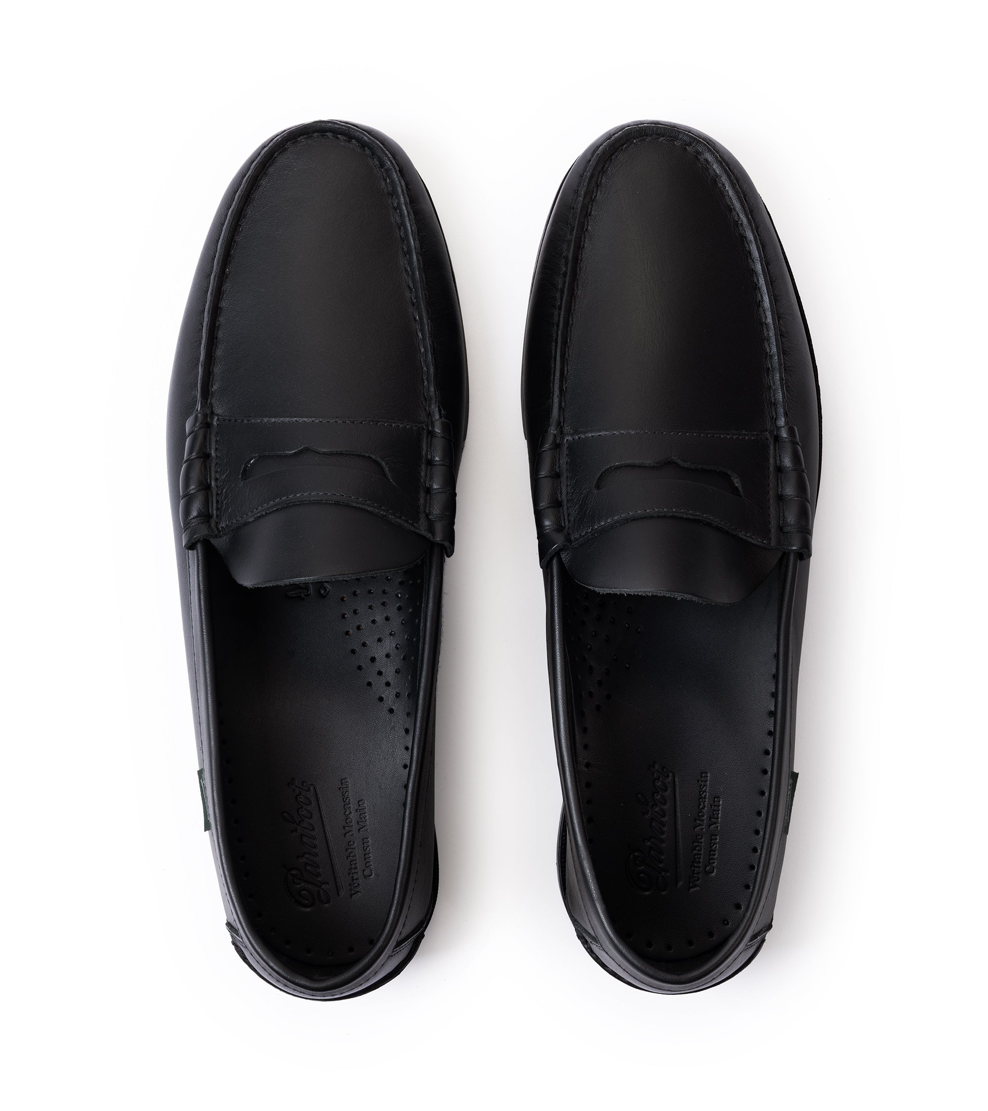 Paraboot CORAUX ブラック Paraboot Coraux Leather Loafer: Black
