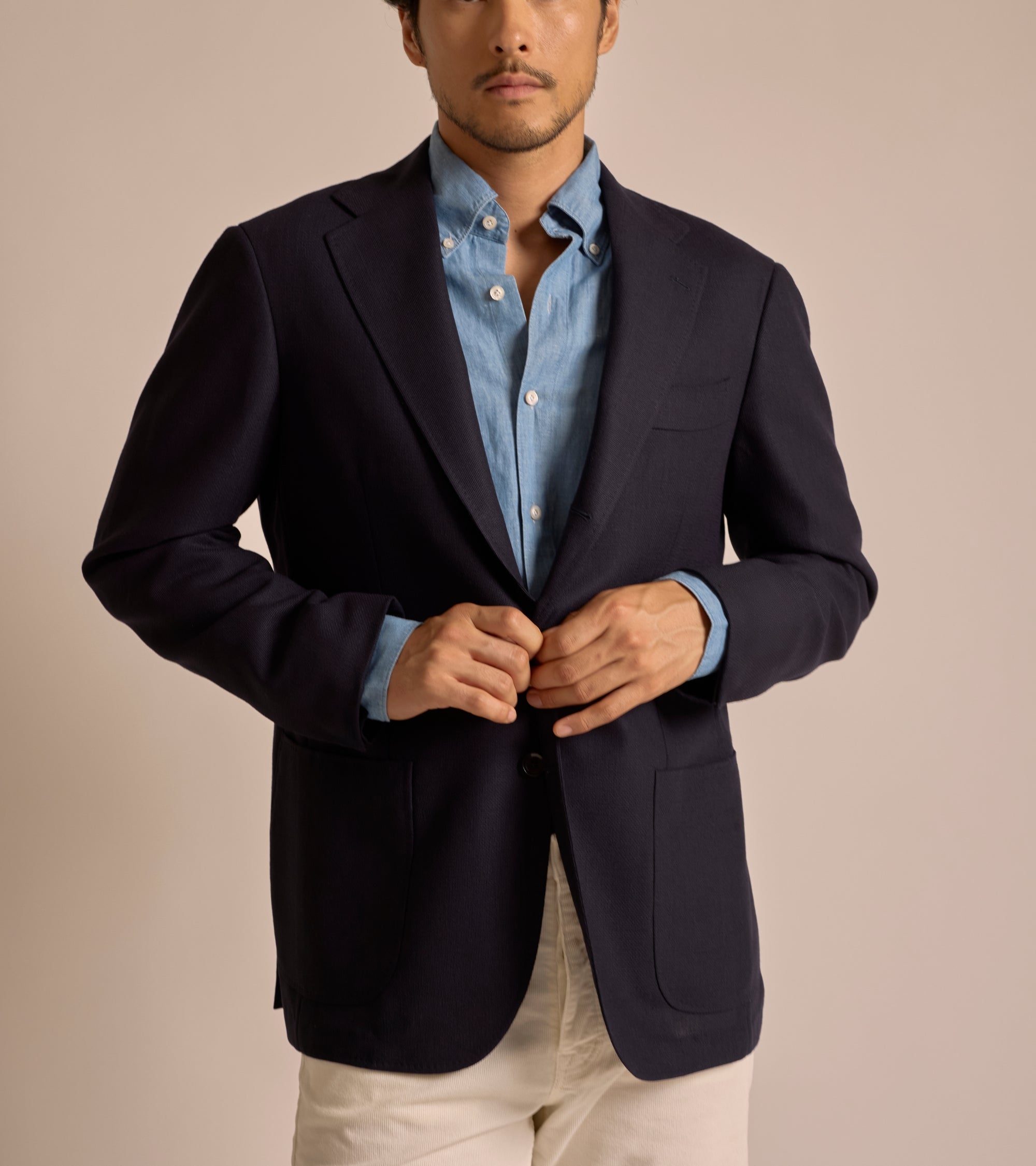 Ring Jacket Wool Mesh Balloon Jacket in Navy | Trunk Clothiers