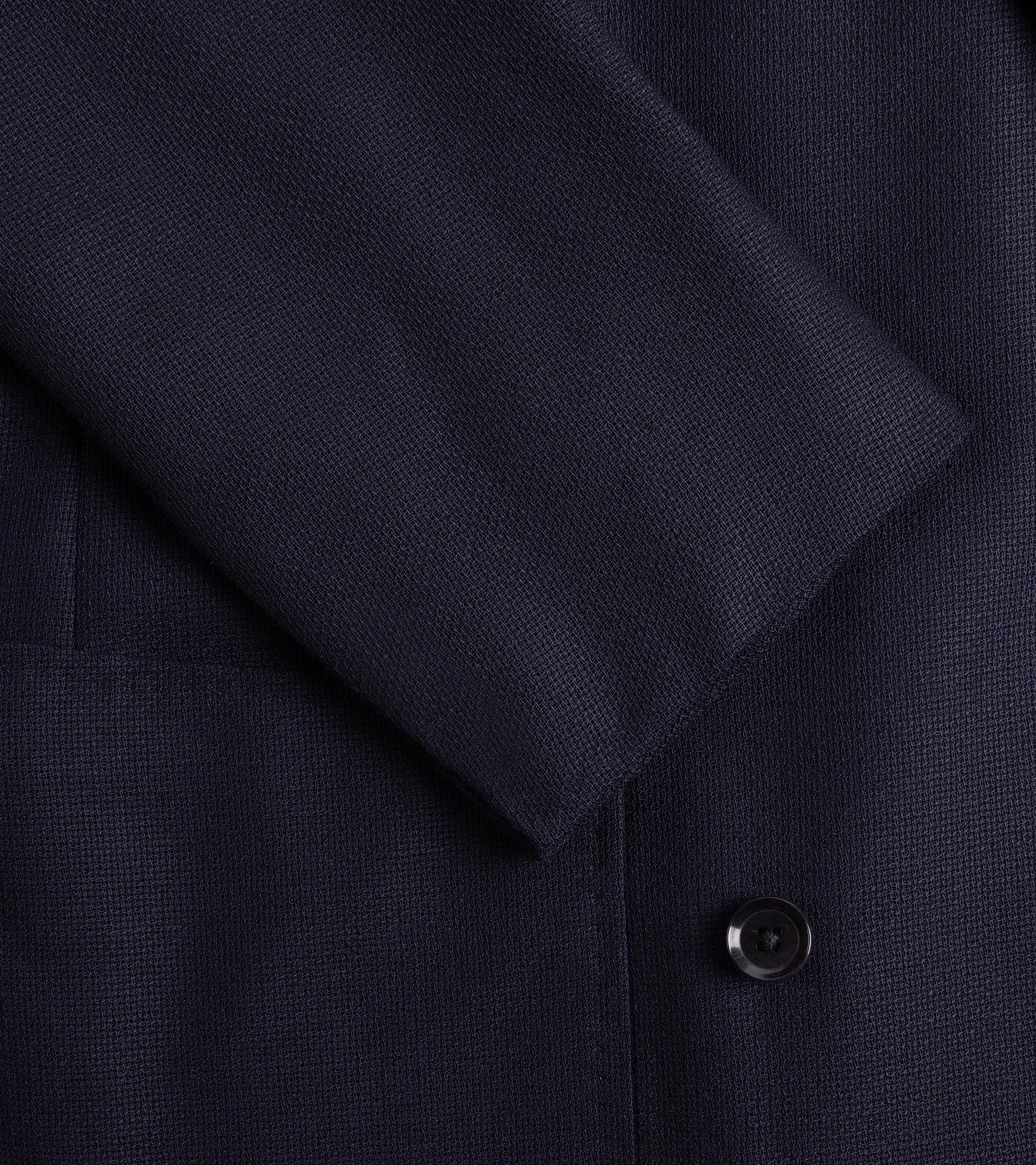 Ring Jacket Wool Mesh Balloon Double Breasted Jacket: Navy