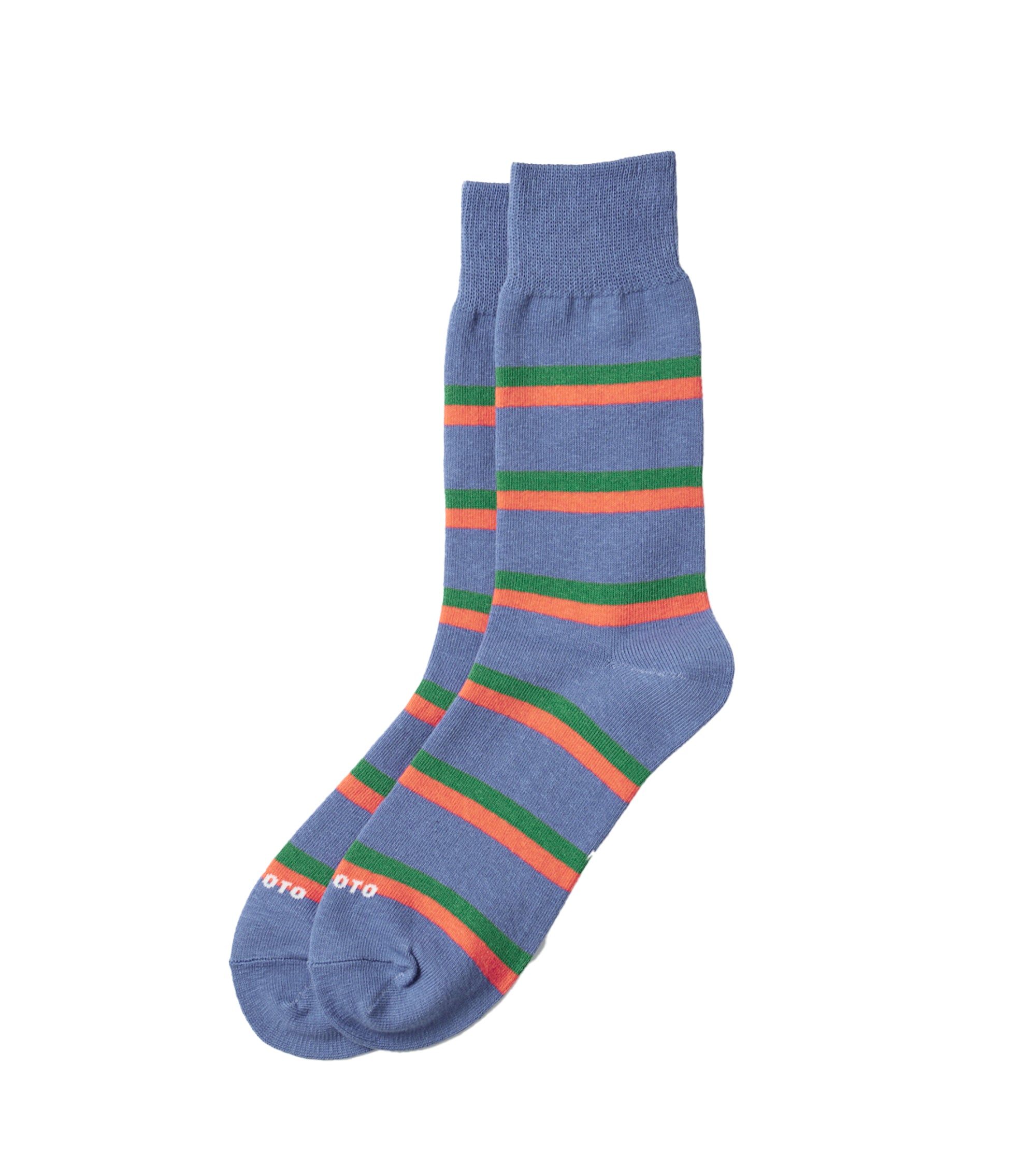 RoToTo Rugby Stripe Socks: Light Blue
