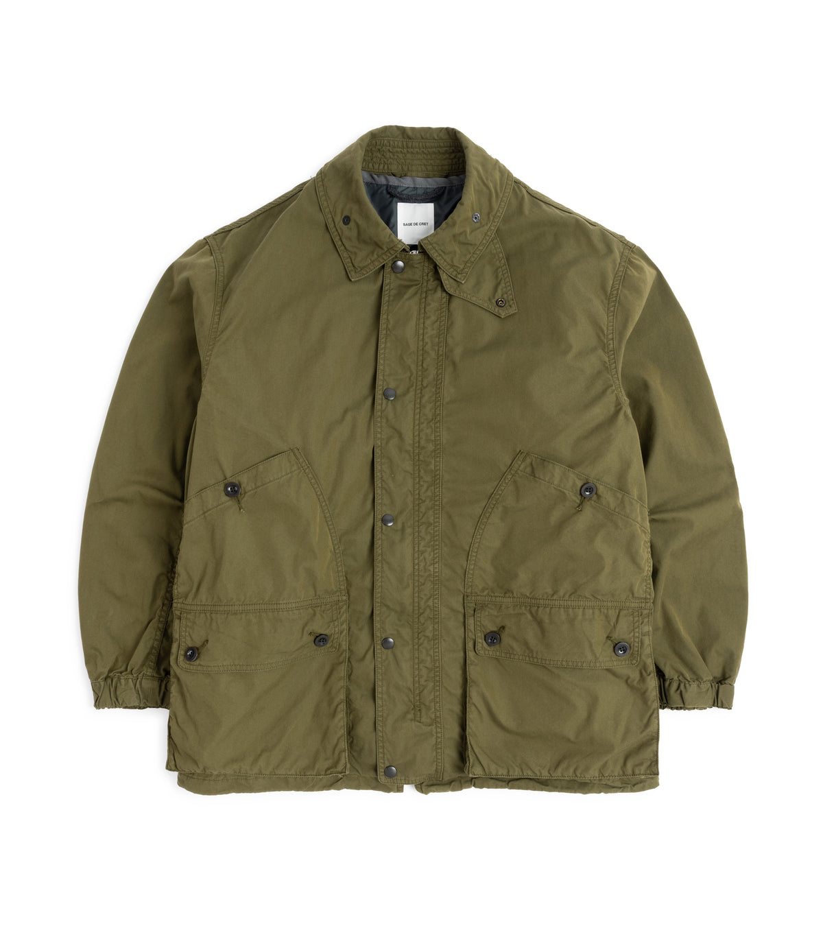 Sage de Cret Cotton Nylon Oxford Three-Way Work Jacket: Olive