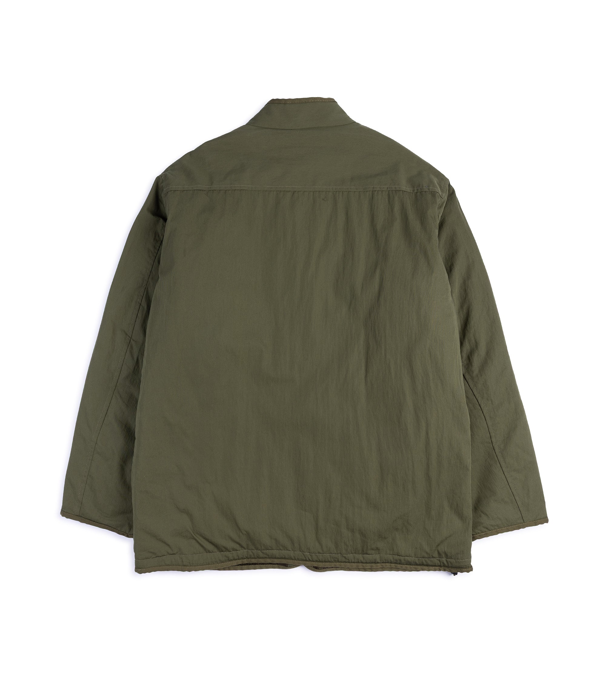 Sage de Cret Cotton Nylon Reversible Stand Collar Jacket: Olive