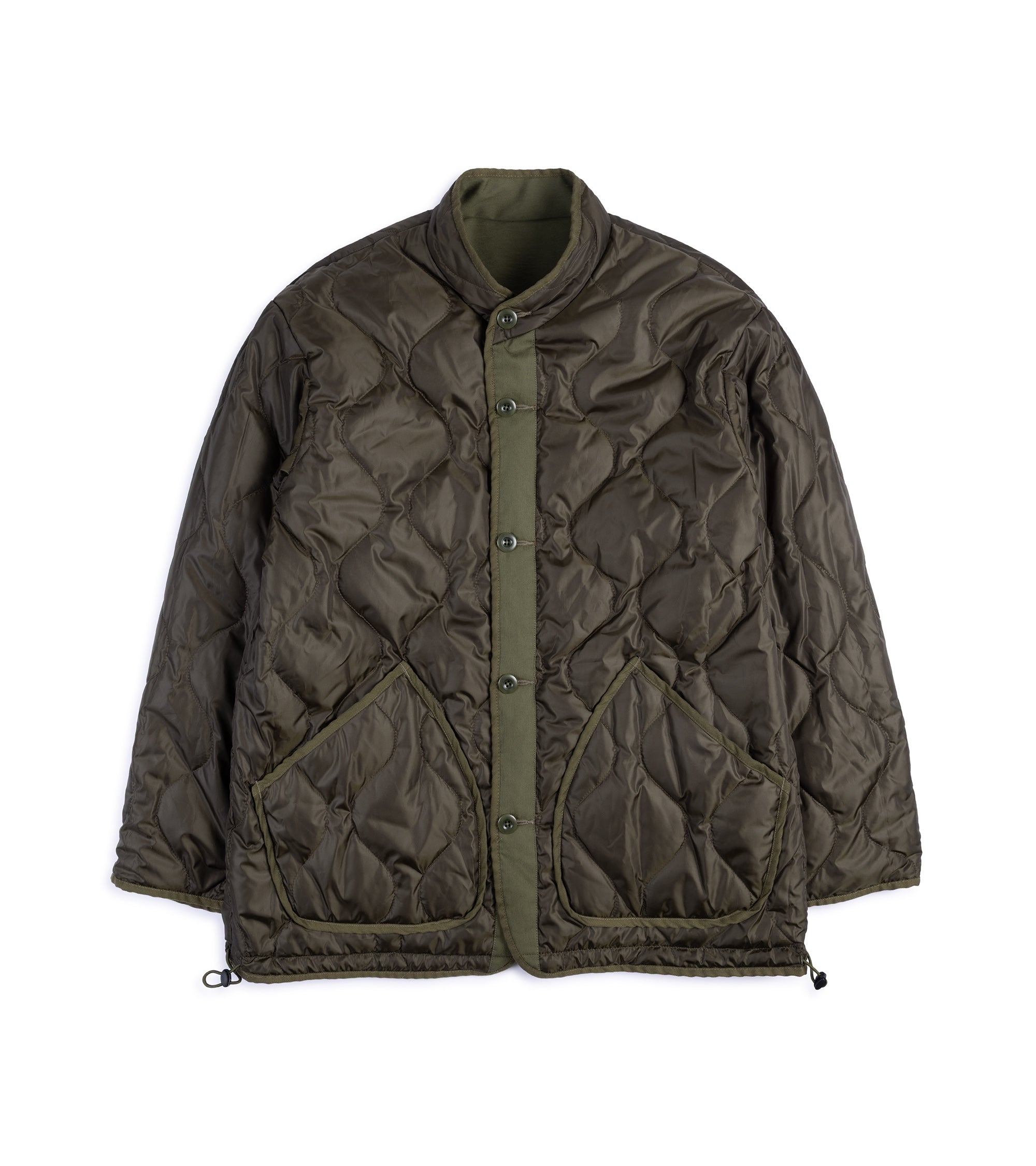 Sage de Cret Cotton Nylon Reversible Stand Collar Jacket: Olive