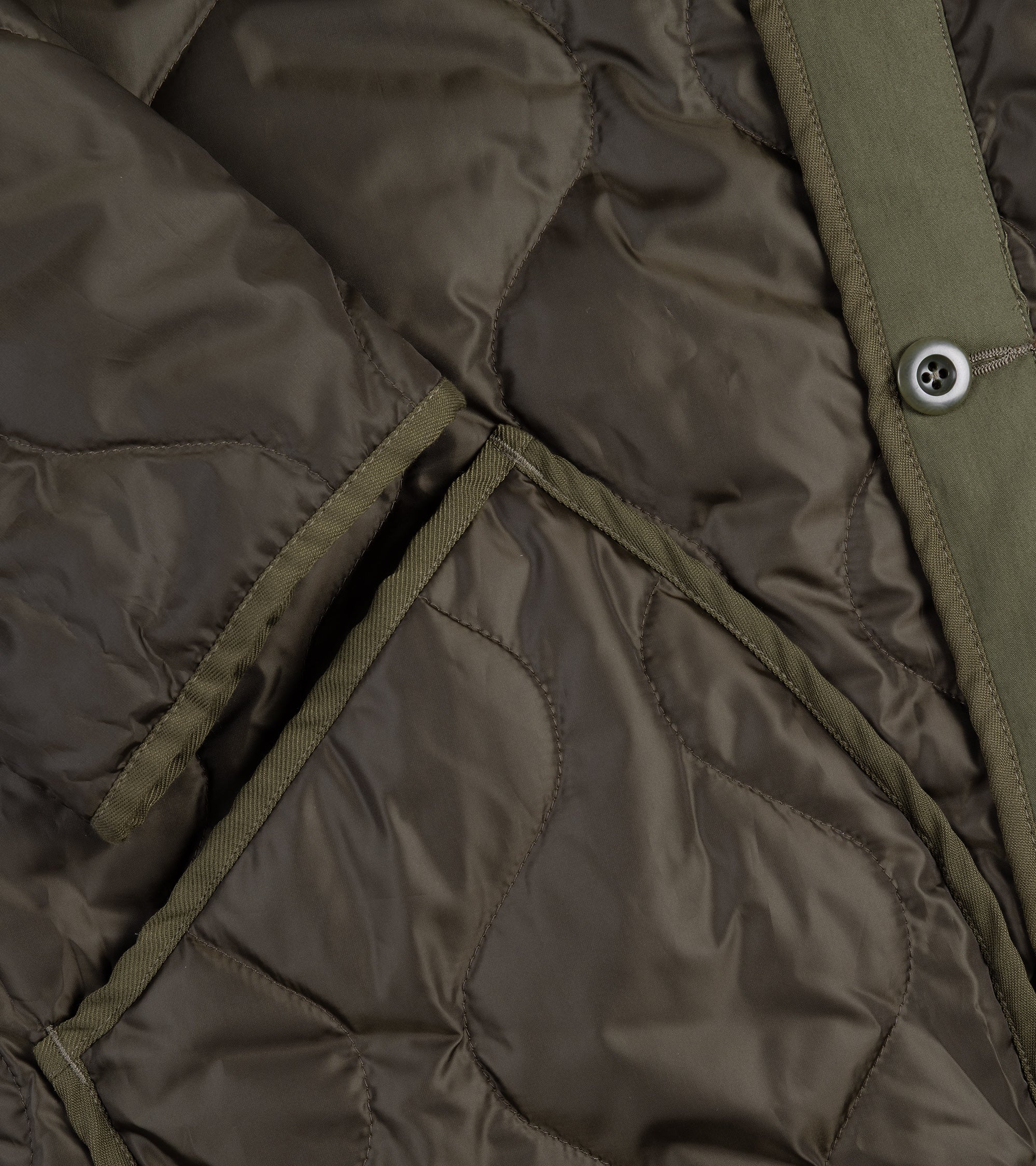 Sage de Cret Cotton Nylon Reversible Stand Collar Jacket: Olive
