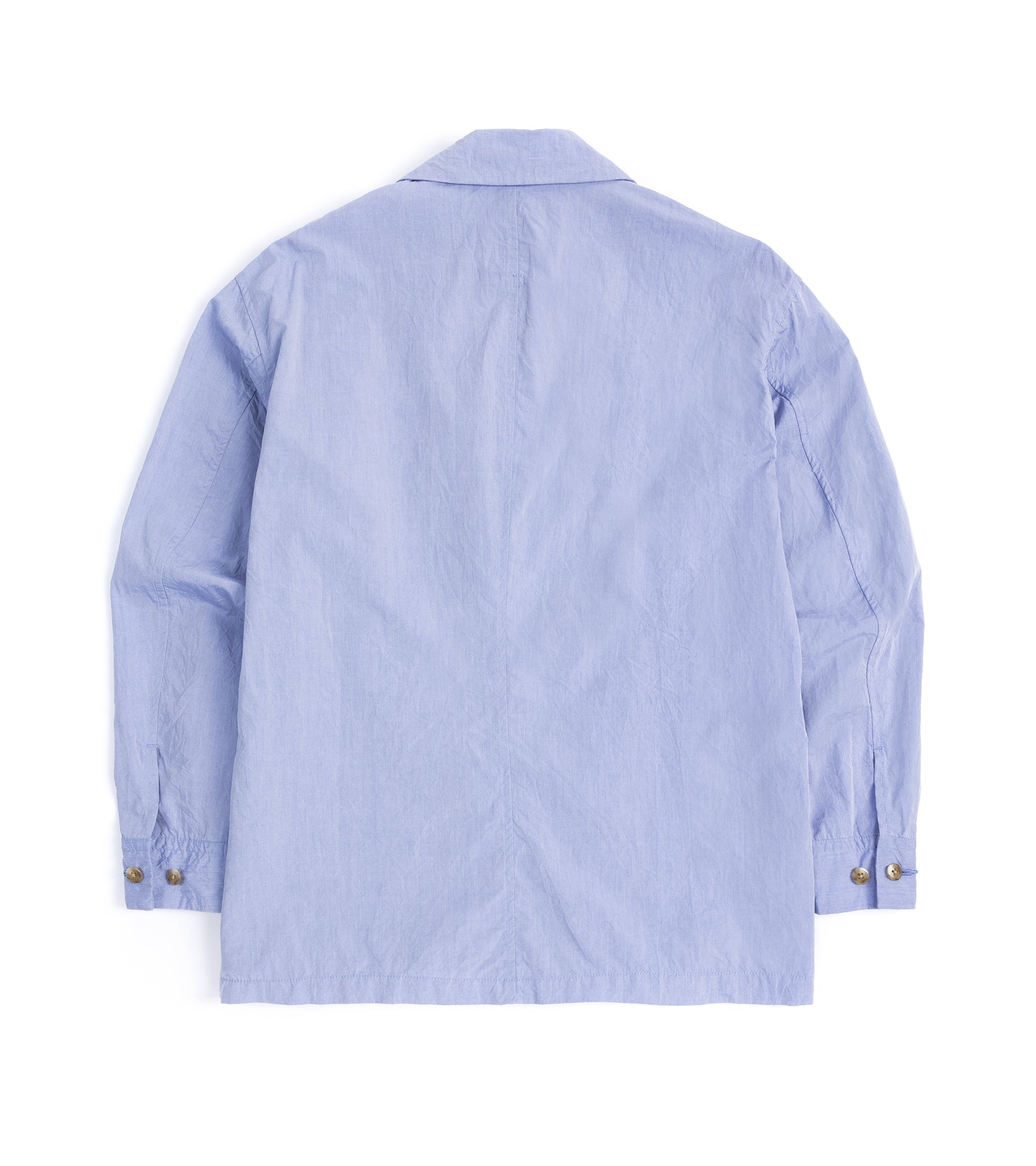 Sage de Cret Crinkle Cotton Typewriter Shirt Jacket: Blue