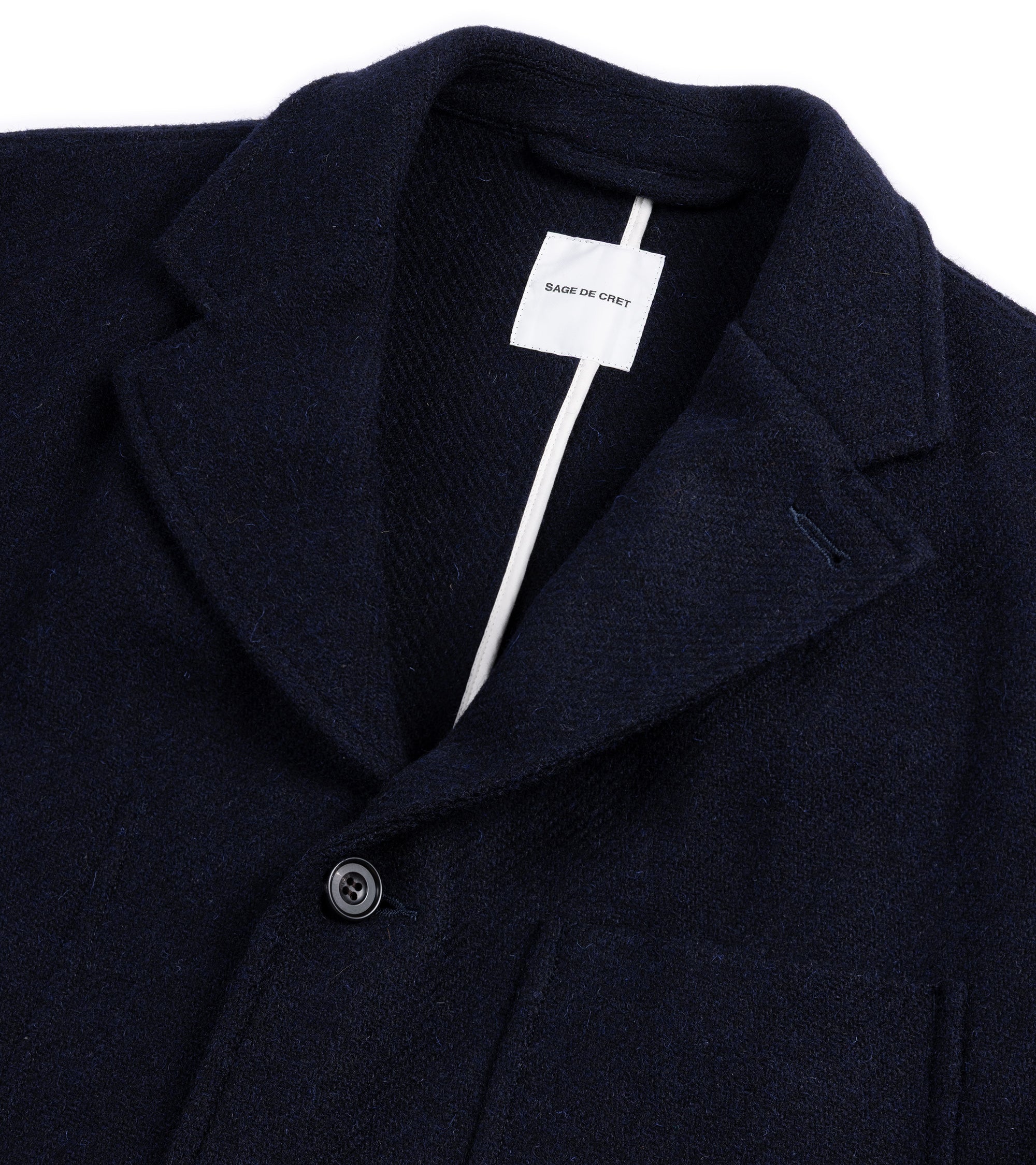 Sage de Cret Harris Tweed Tailored Jacket: Navy