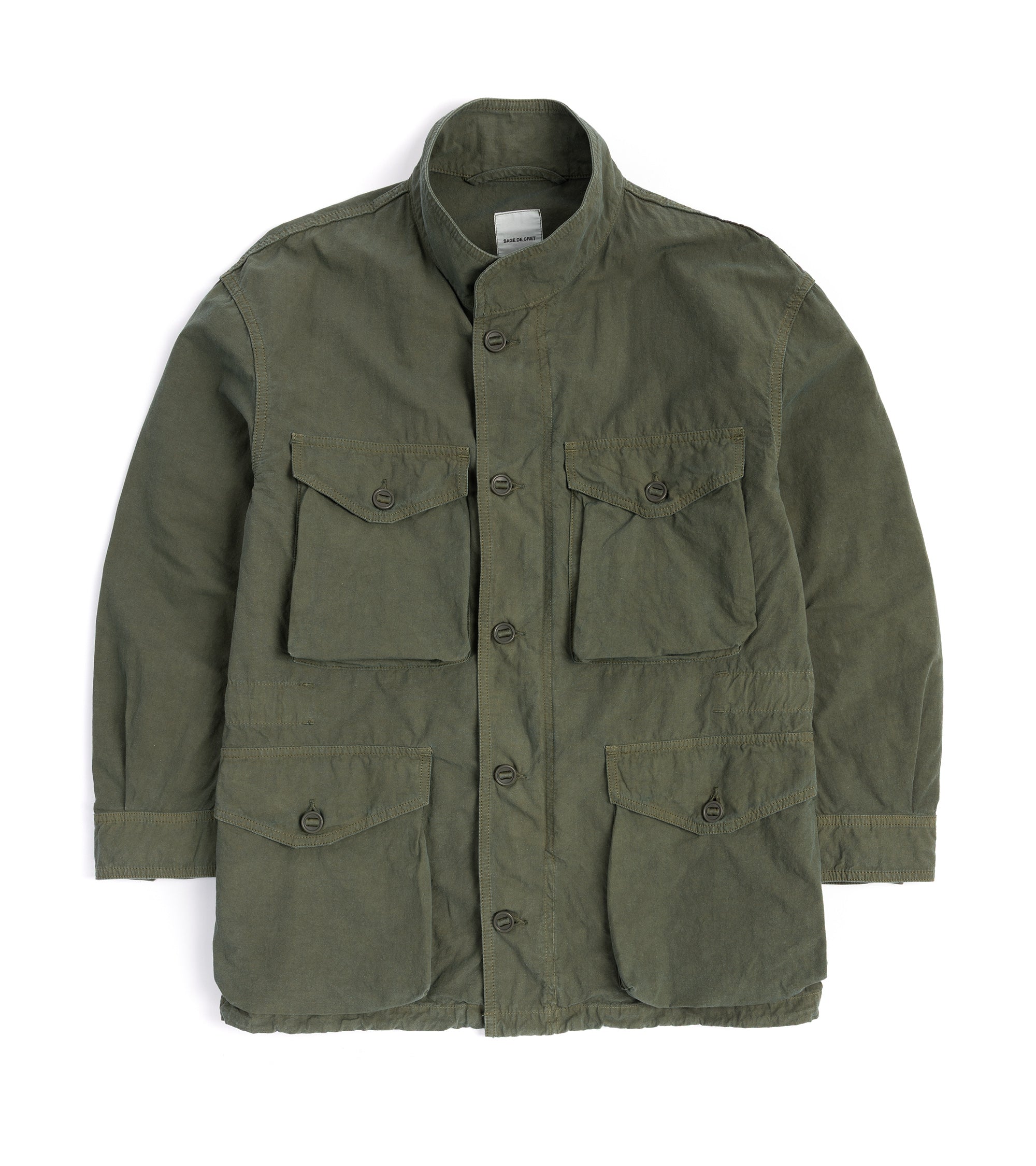 Sage de Cret High Density Cotton Hemp M-65 Jacket: Olive