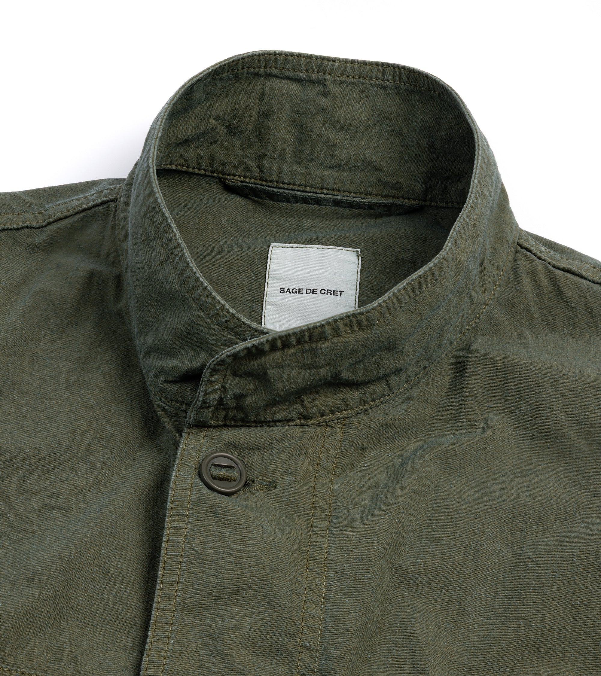 Sage de Cret High Density Cotton Hemp M-65 Jacket: Olive