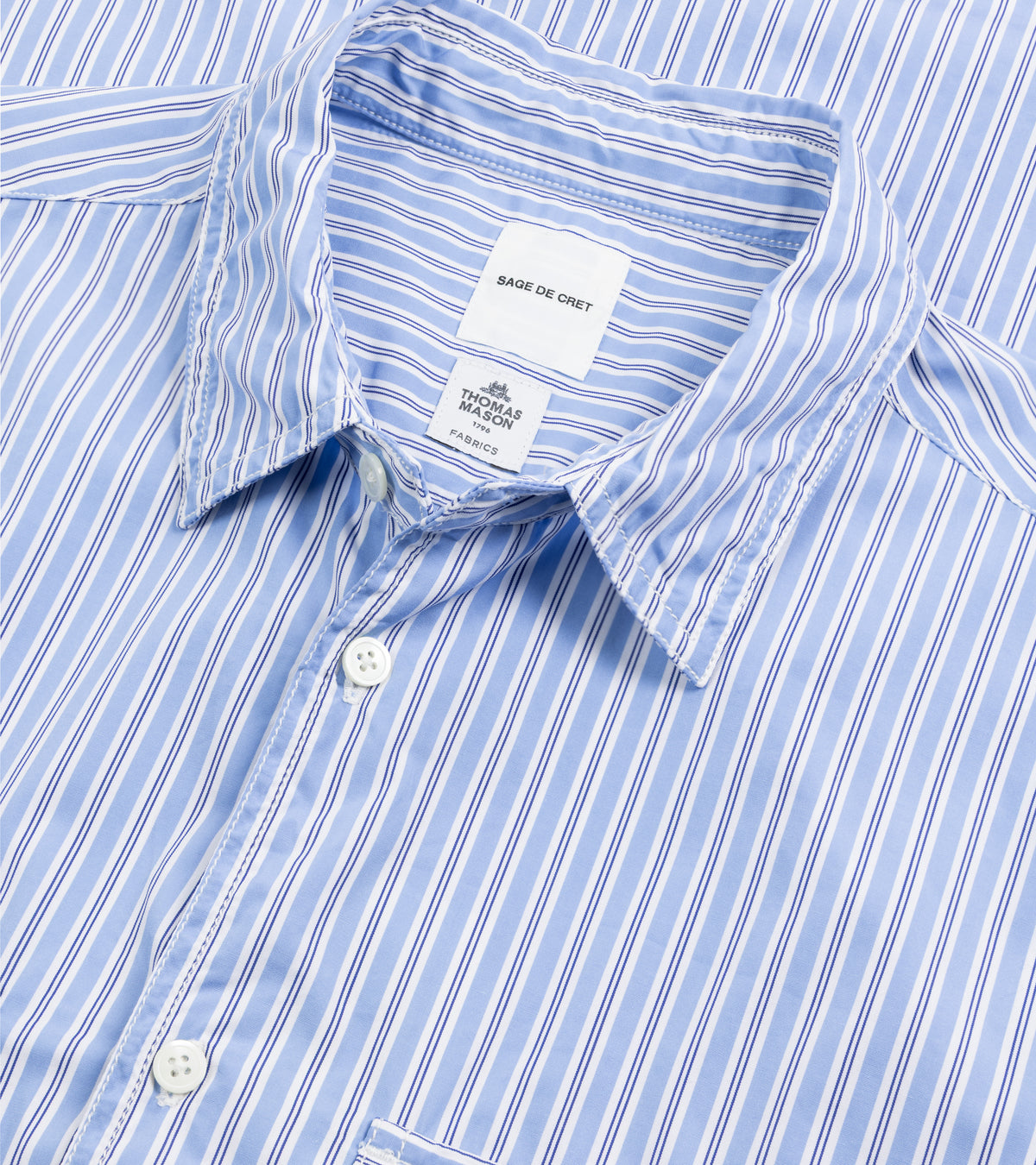 Sage de Cret Thomas Mason Stripe Work Shirt: Blue