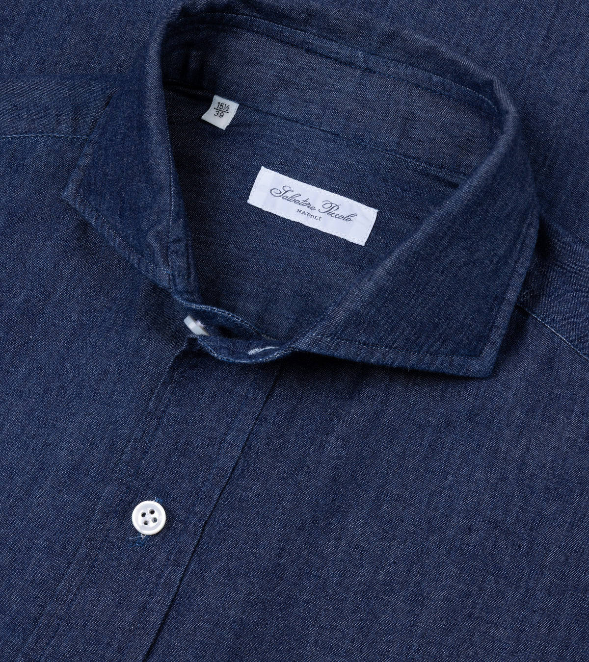 Salvatore Piccolo Cotton Chambray Shirt: Dark Blue