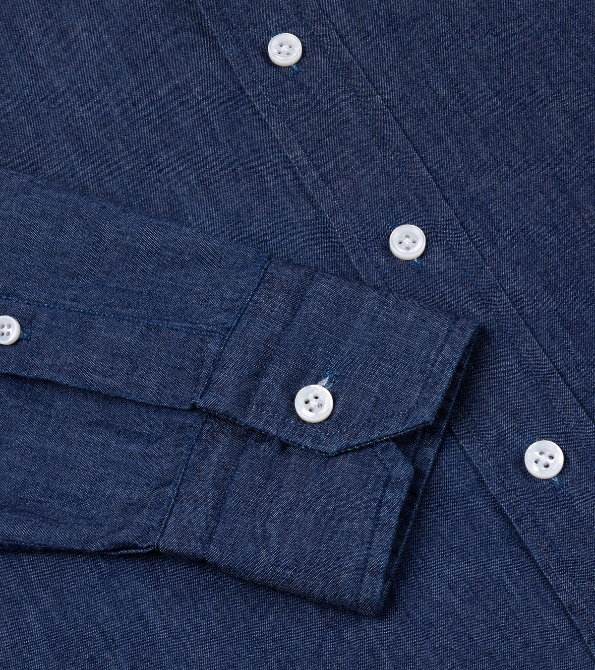 Salvatore Piccolo Cotton Chambray Shirt: Dark Blue