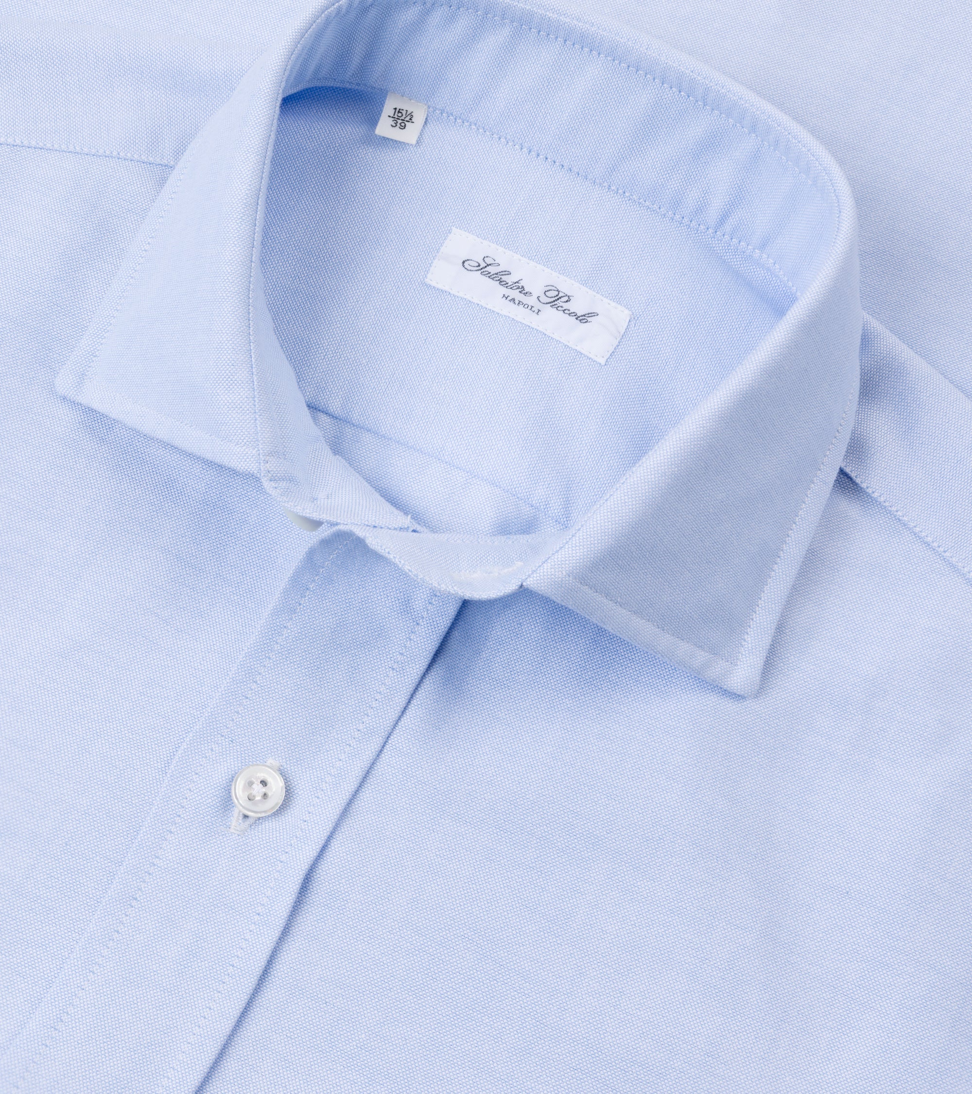 Salvatore Piccolo Cotton Oxford Shirt in blue, product photo.