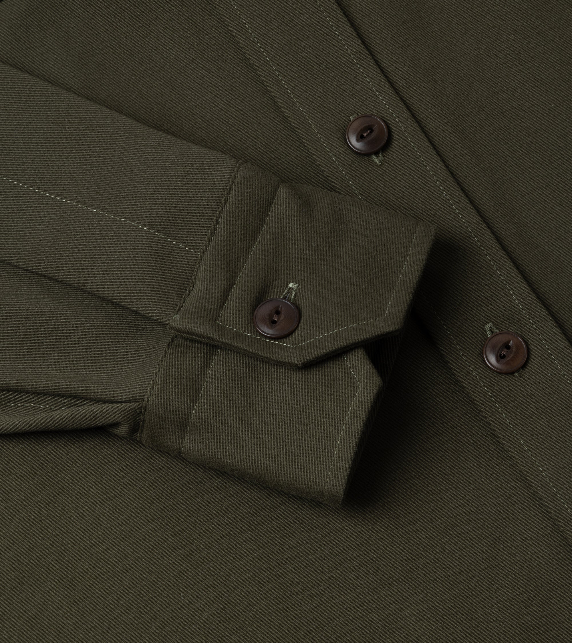 Salvatore Piccolo Cotton Twill Military Shirt in green, product photo.