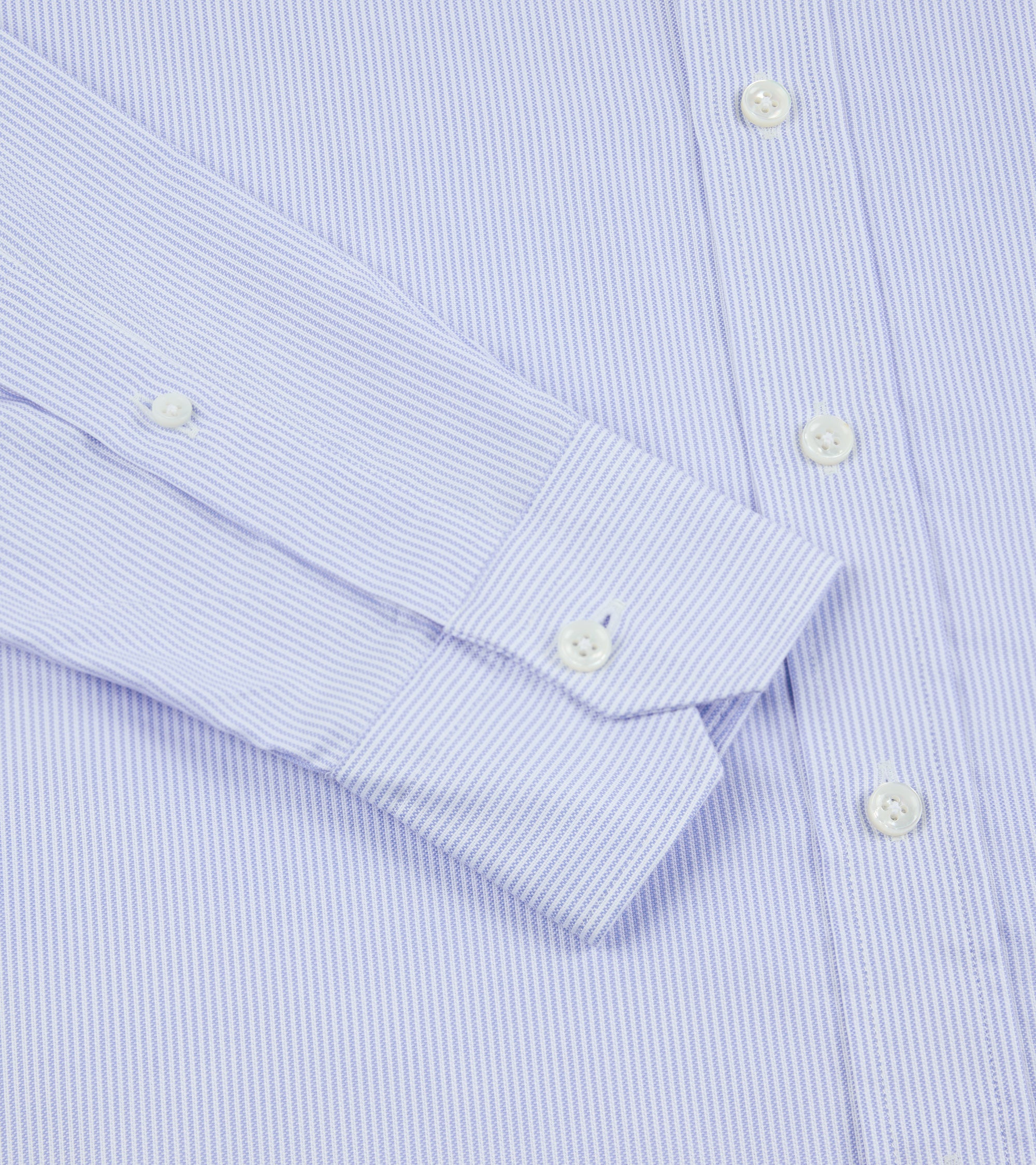 Salvatore Piccolo Soft Cotton Oxford Narrow Stripe Shirt: Blue