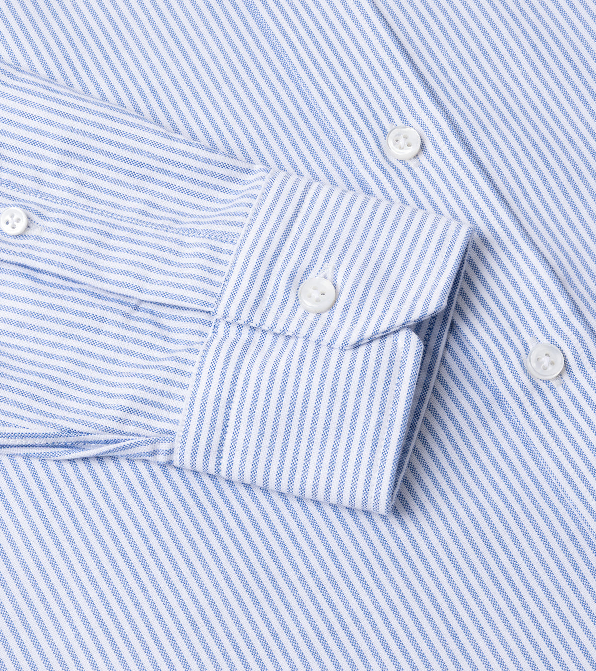 Salvatore Piccolo Striped Cotton Oxford Shirt in blue, product photo.