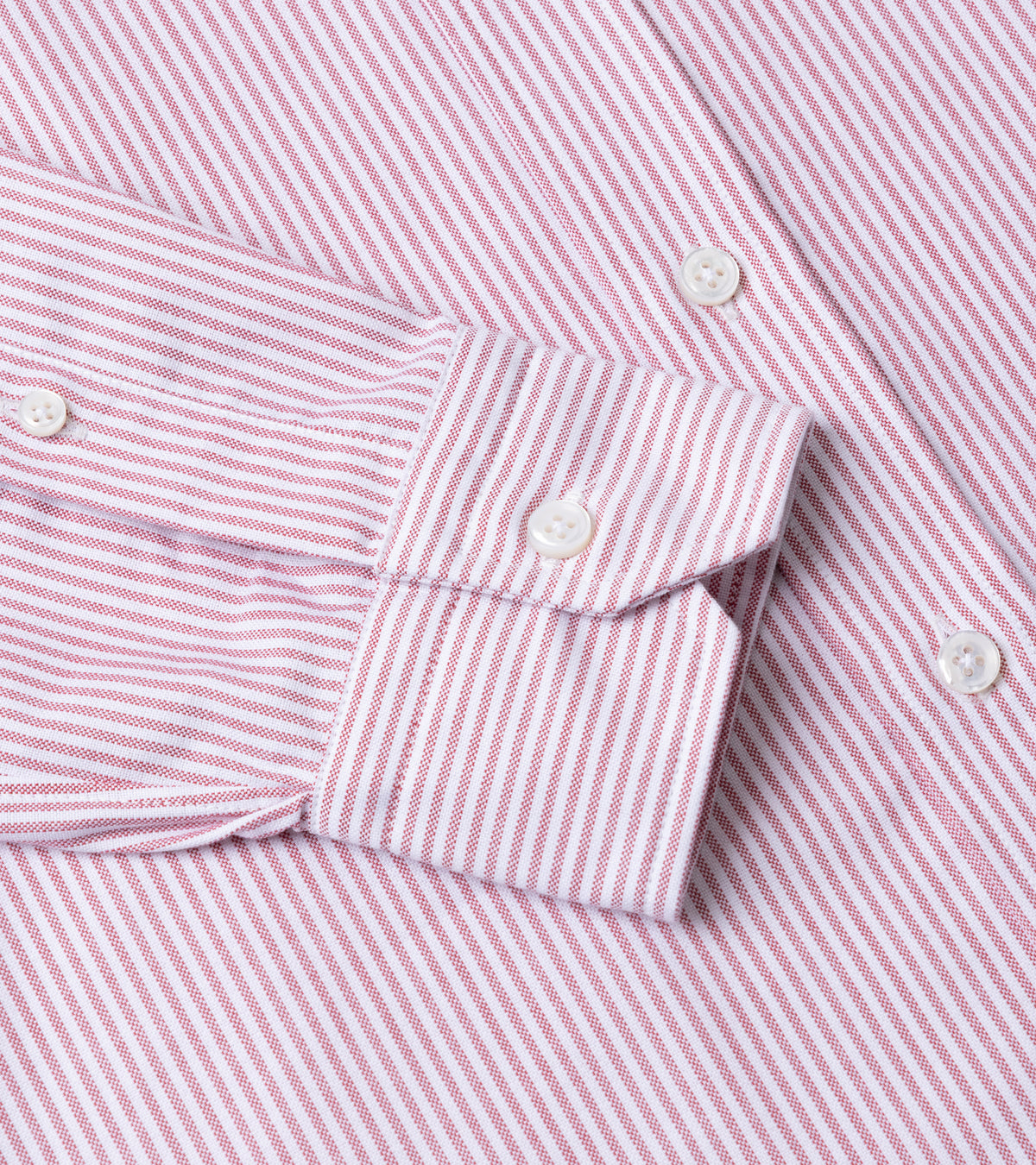 Salvatore Piccolo Striped Cotton Oxford Shirt in red, product photo.