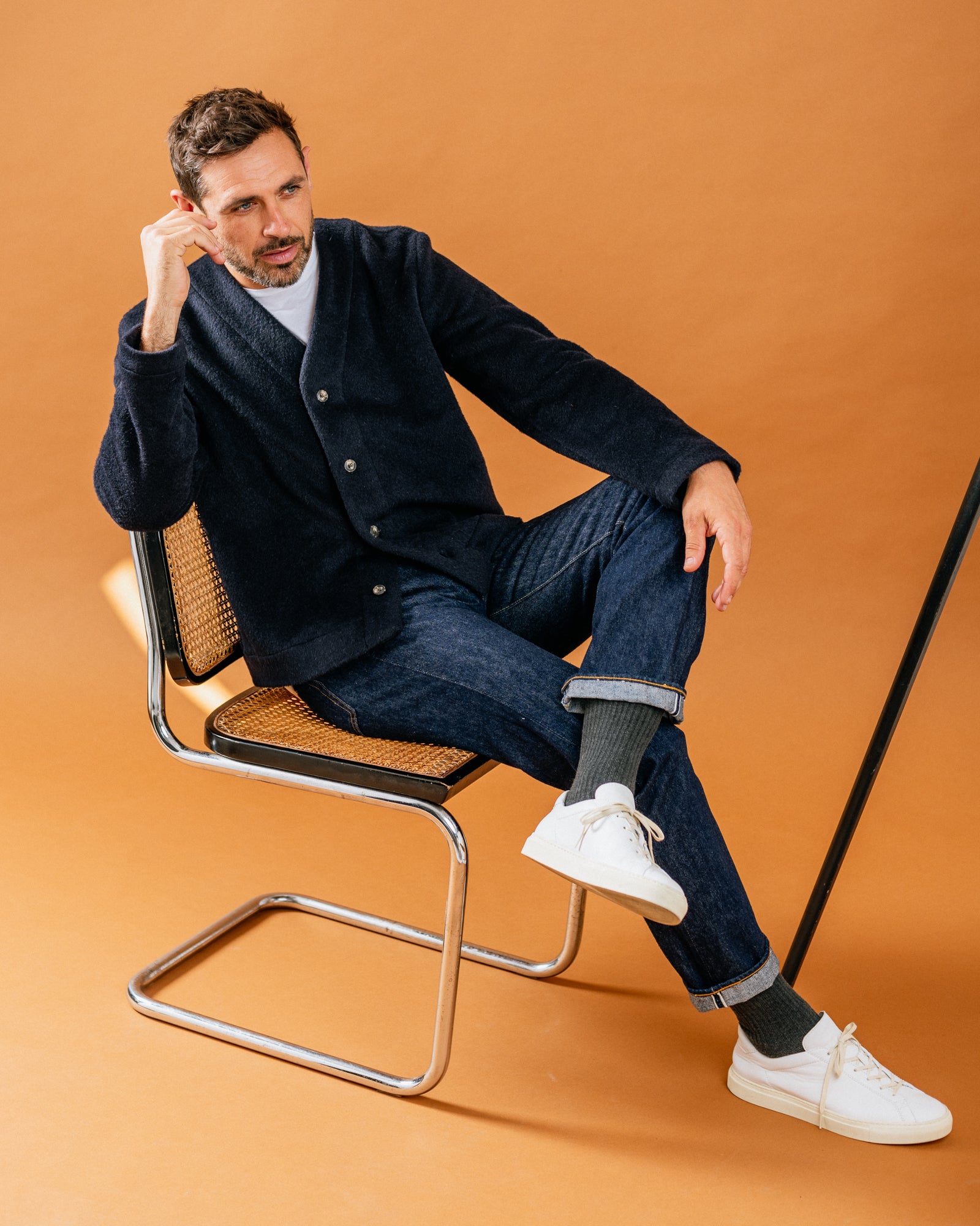 A Kind of Guise Kura Wool Mix Cardigan: Navy
