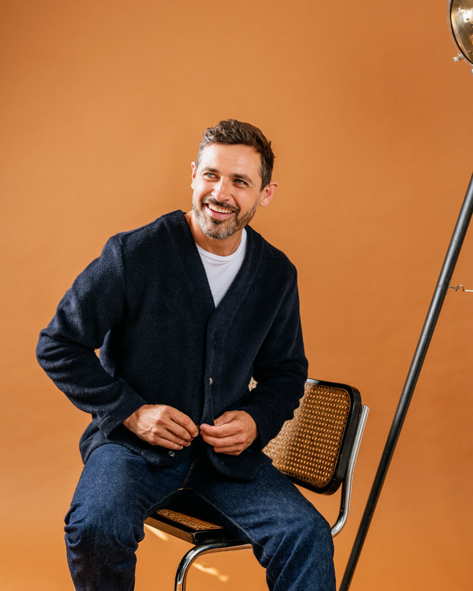 A Kind of Guise Kura Wool Mix Cardigan: Navy