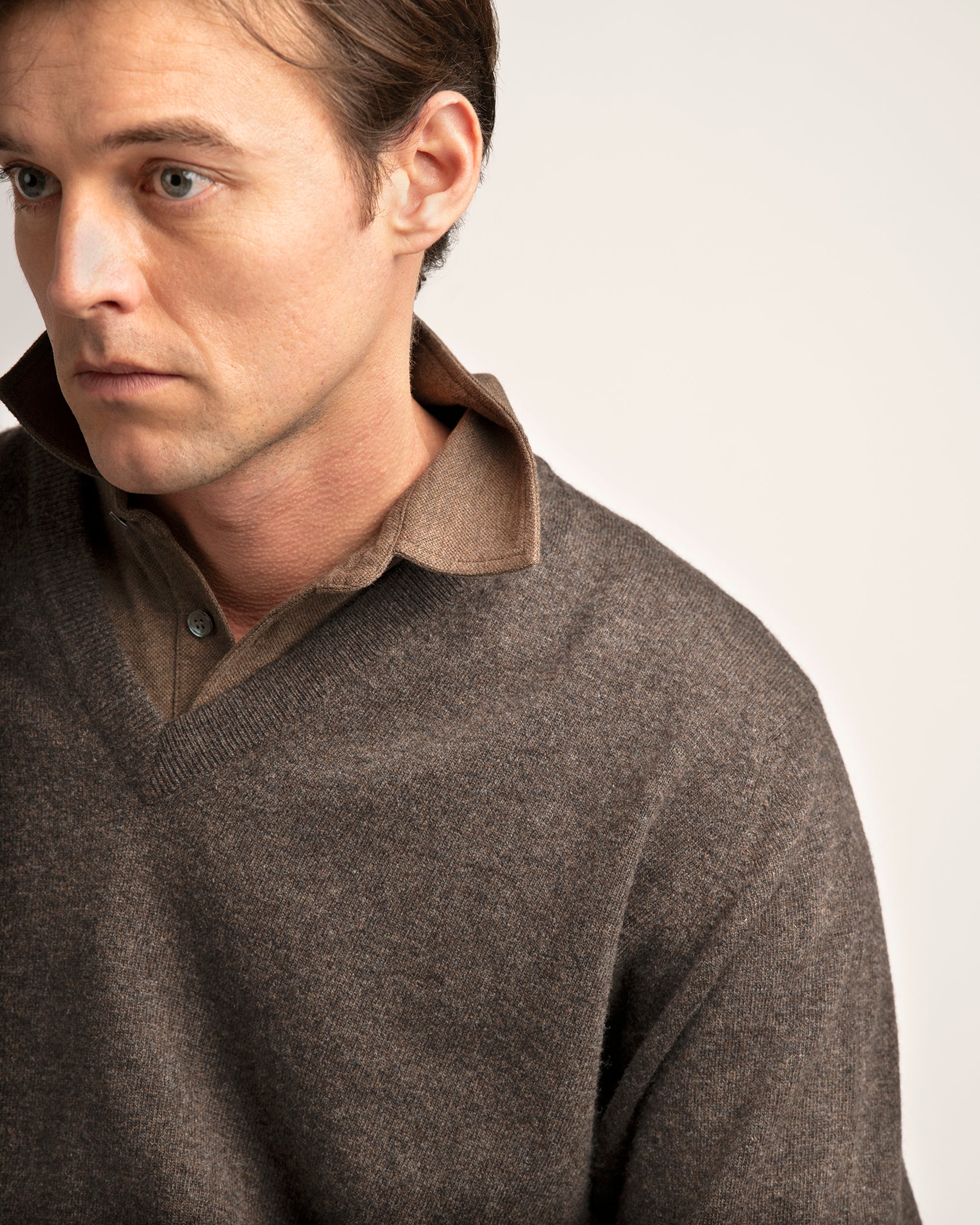 Trunk Walden Geelong V Neck Sweater: Brown