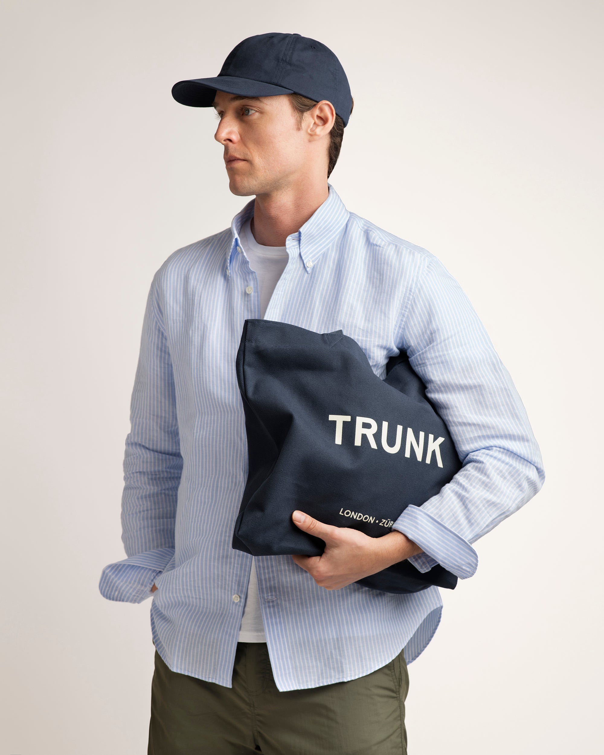 Trunk Cotton Canvas Shopper: Navy