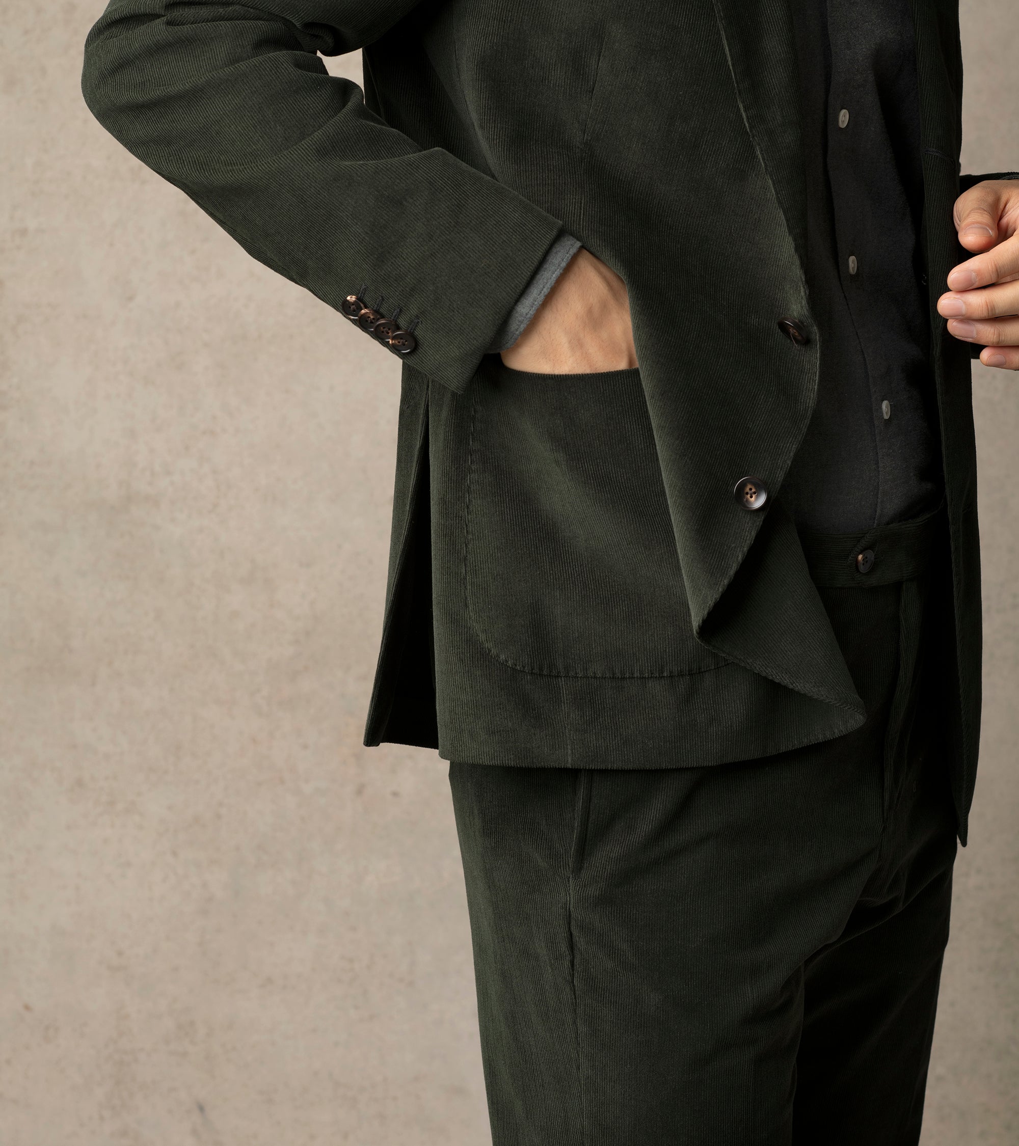 Trunk Walbrook Cotton Corduroy Suit Trousers: Olive