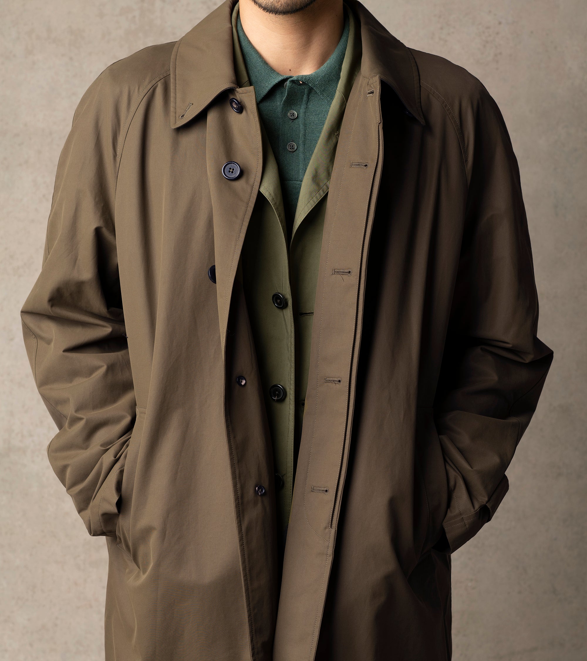 Trunk Harding Cotton Blend Raincoat: Olive