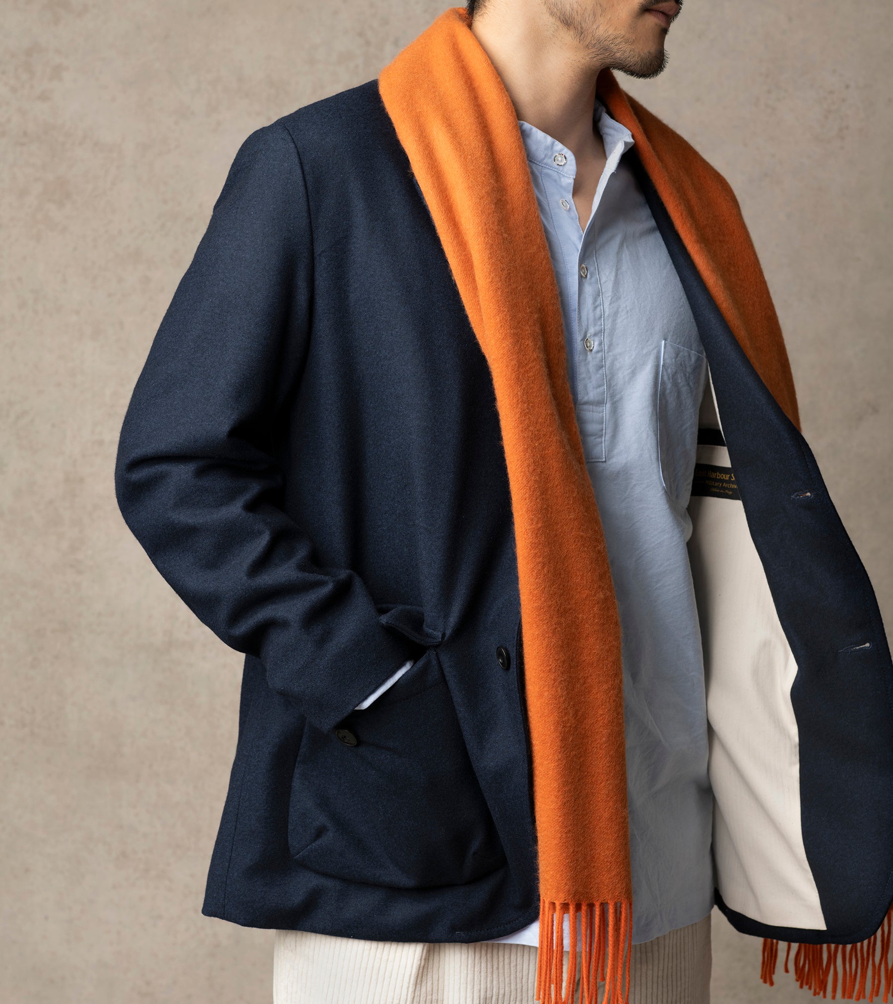 Begg x Co Arran Solid Oversized Cashmere Scarf: Copper