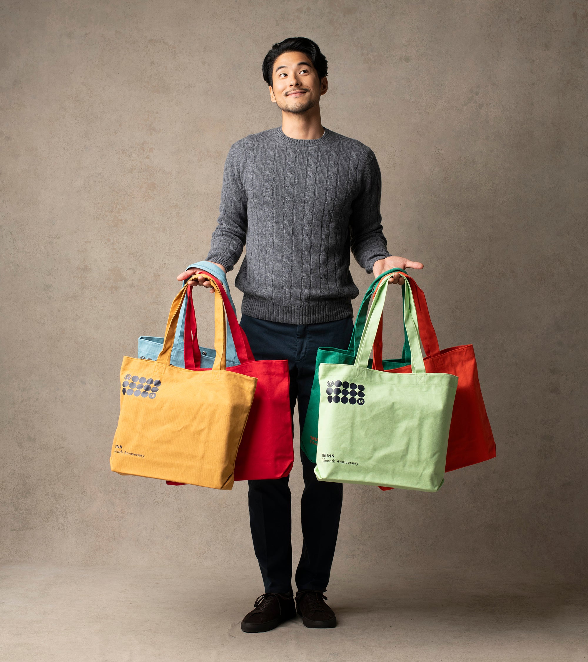 Trunk 15th Anniversary Cotton Canvas Shopper: Light Lime