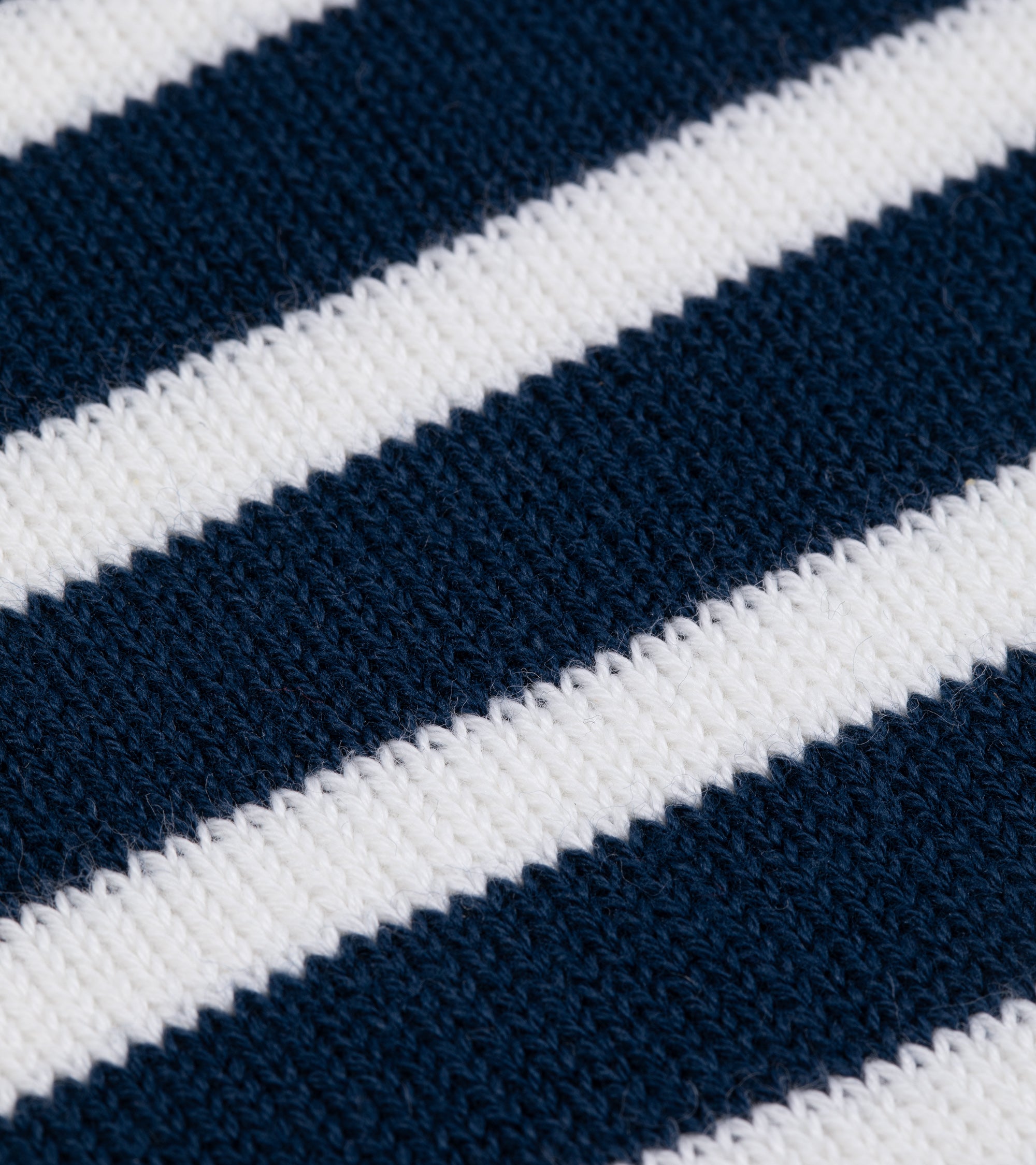 Tabio Wide Striped Crew Socks: Navy White