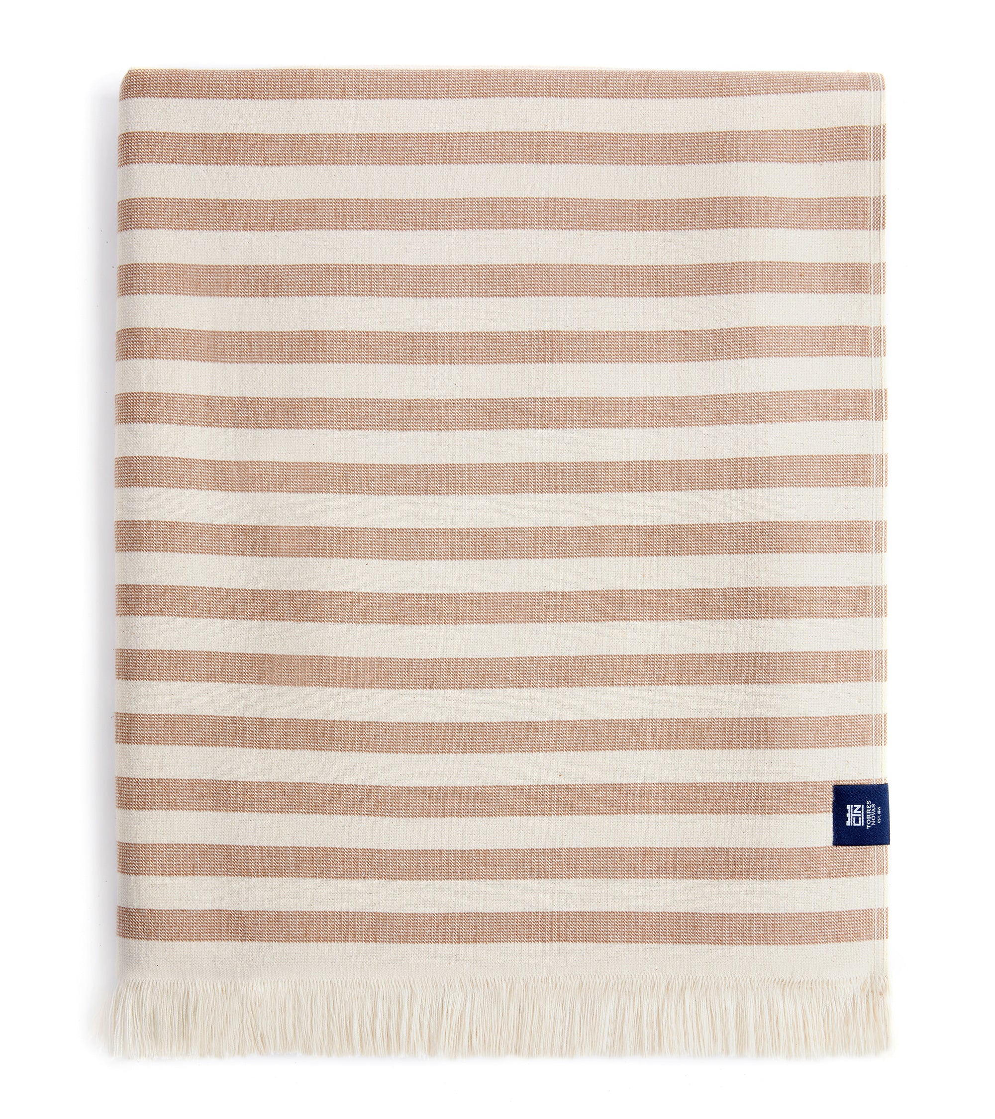 Torres Novas Barra Individual Size Beach Towel: Beige Stripe