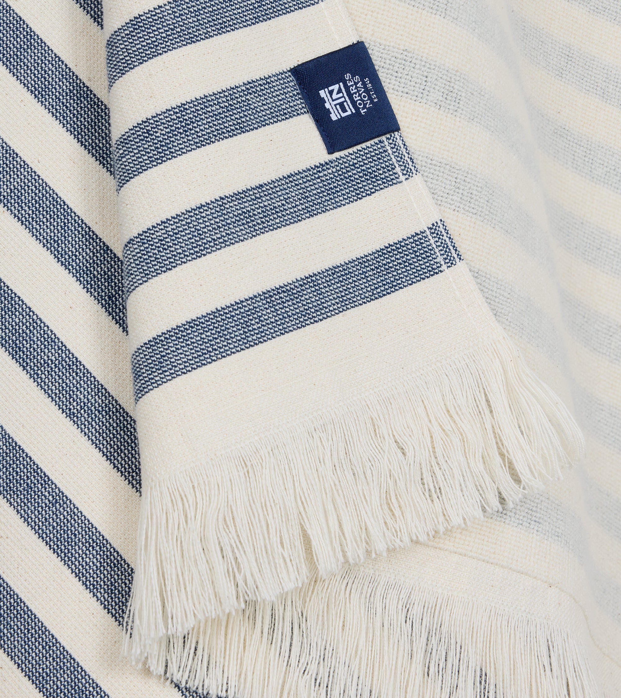 Torres Novas Barra Individual Size Beach Towel: Blue Stripe
