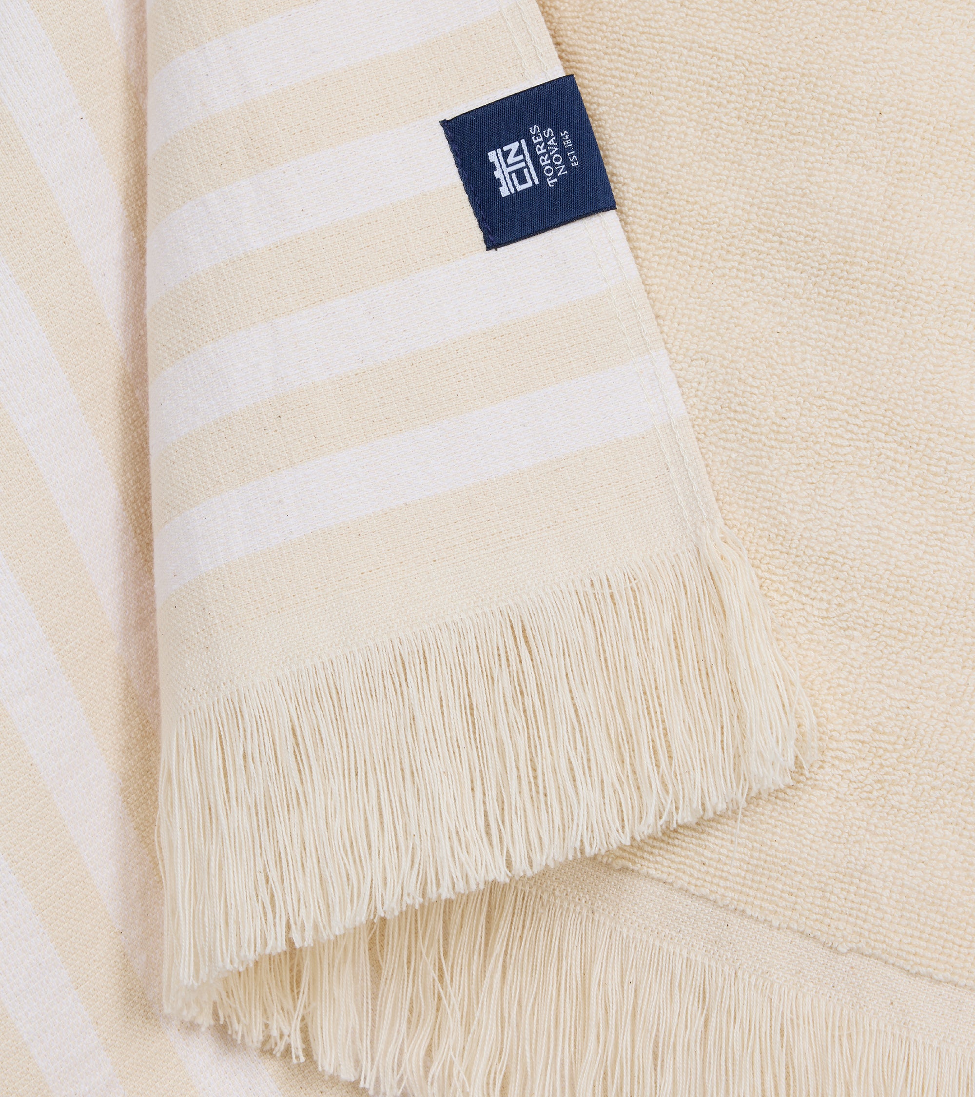 Torres Novas Barra Individual Size Beach Towel: White Stripe