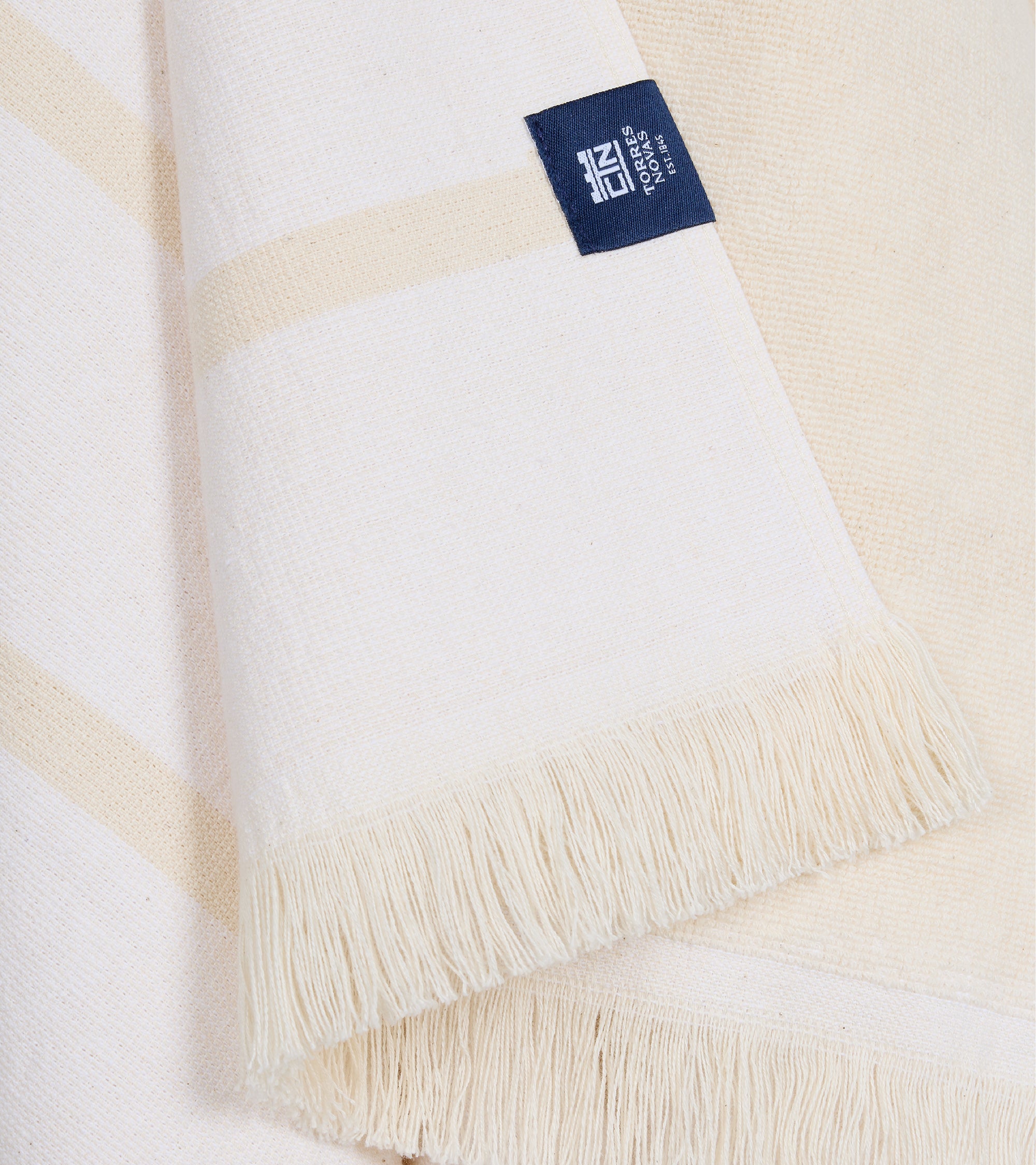 Torres Novas Belém Individual Size Beach Towel: White Stripe