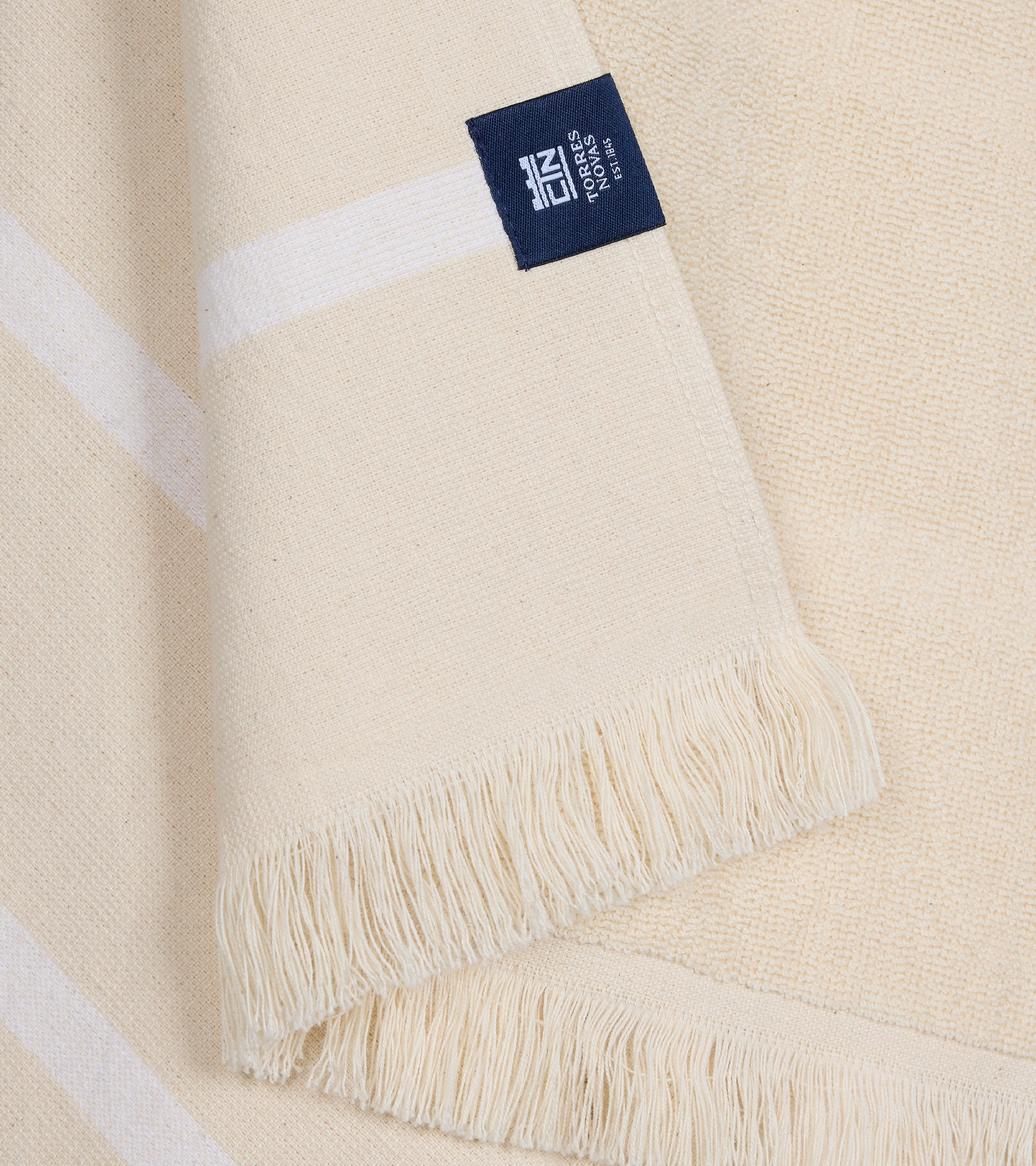 Torres Novas Boa-Nova Individual Size Beach Towel: White Stripe