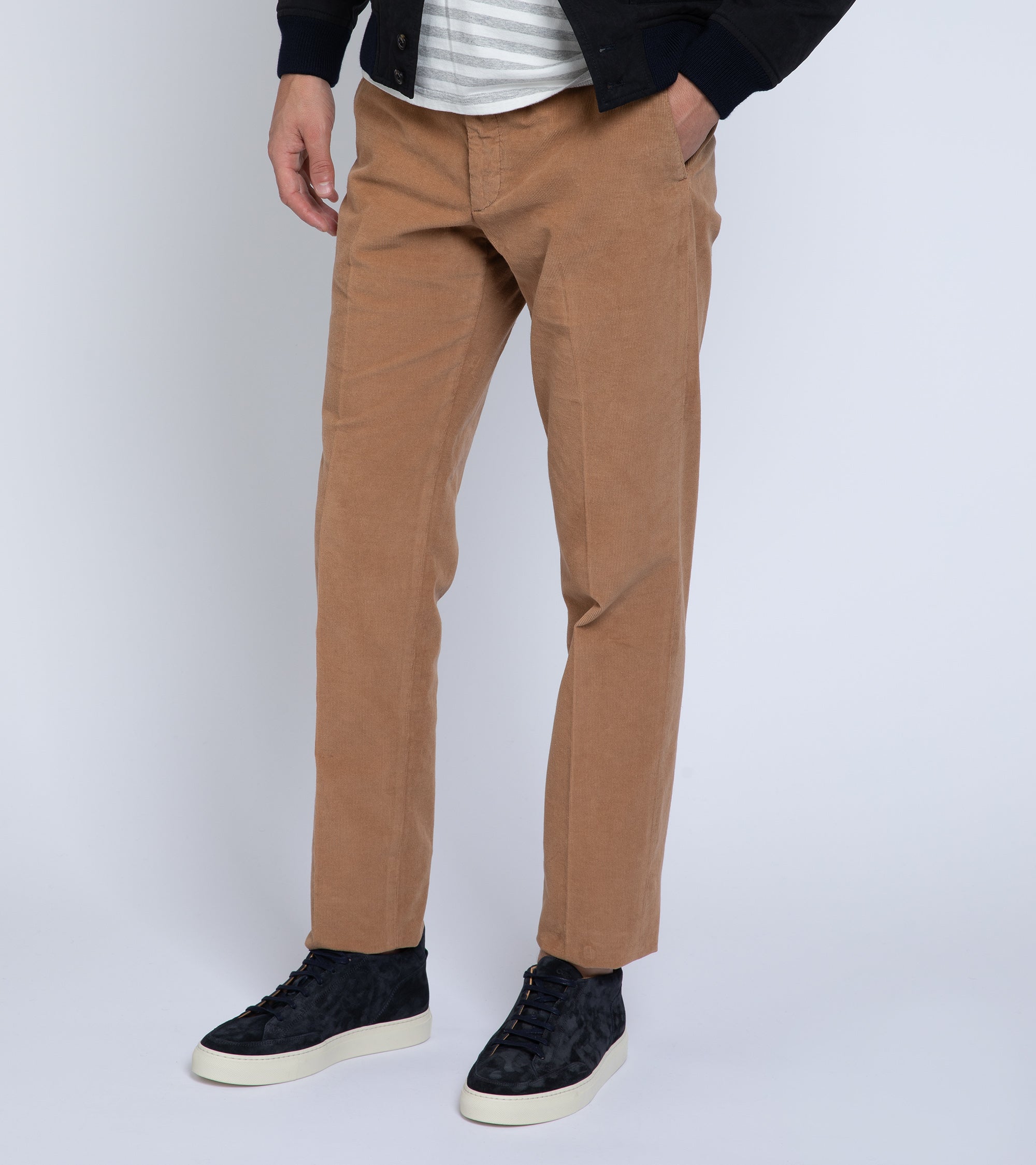Incotex Regular Baby Cord Trousers: Tan