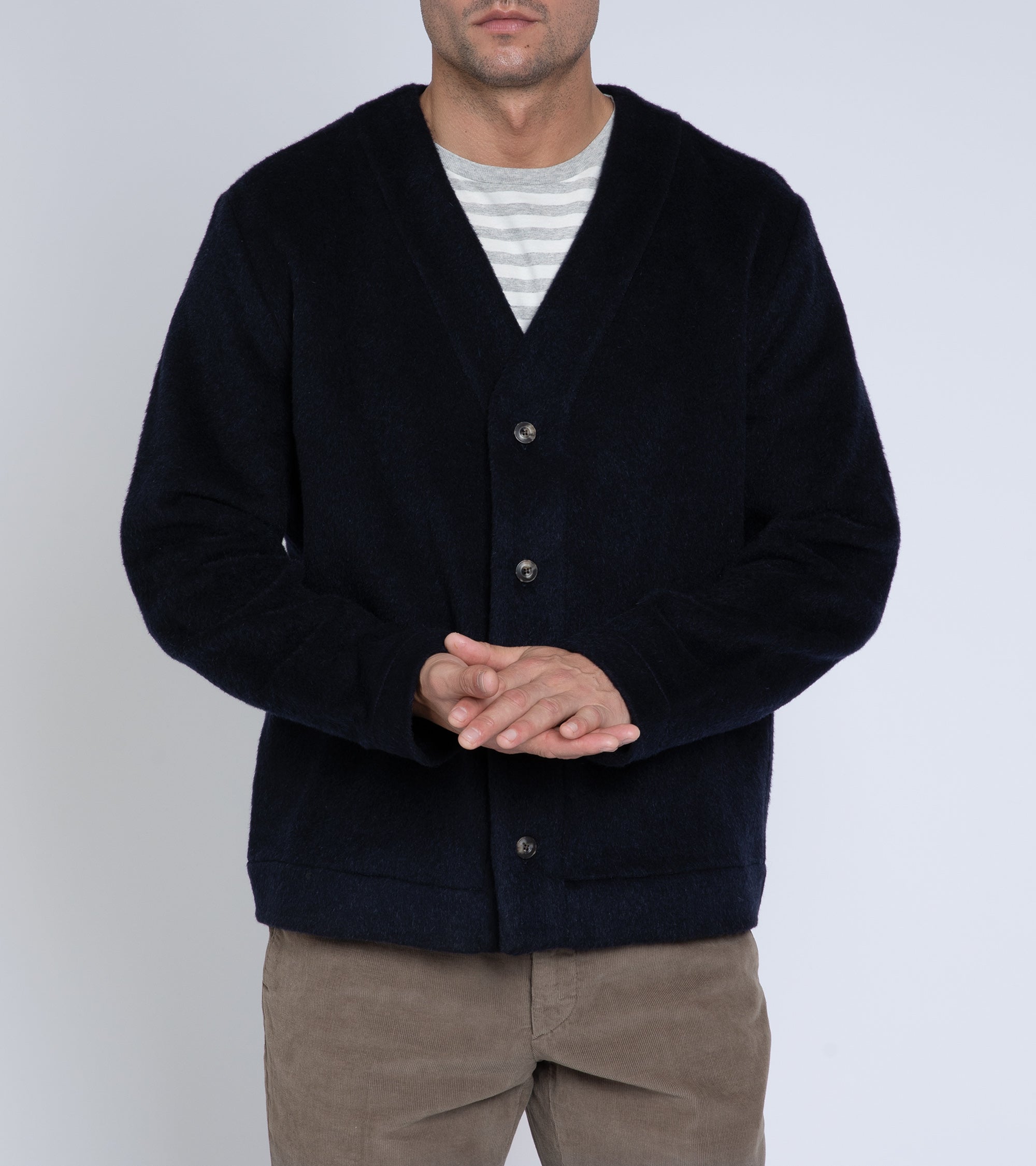 A Kind of Guise Kura Wool Mix Cardigan: Navy