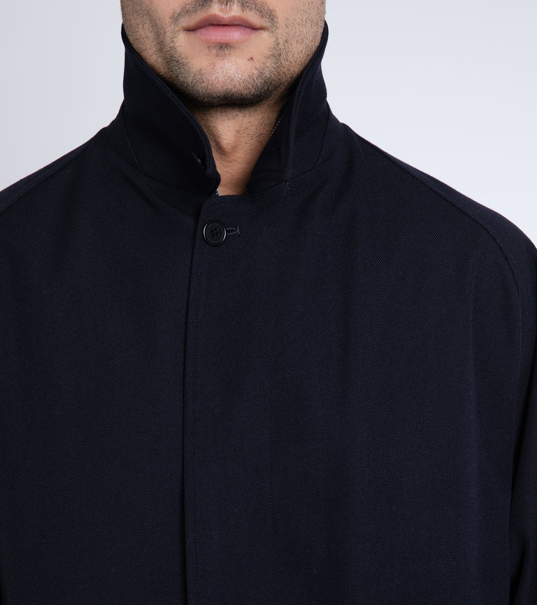 Kaptain Sunshine Wool Cotton Walker Coat: Navy – Trunk Clothiers