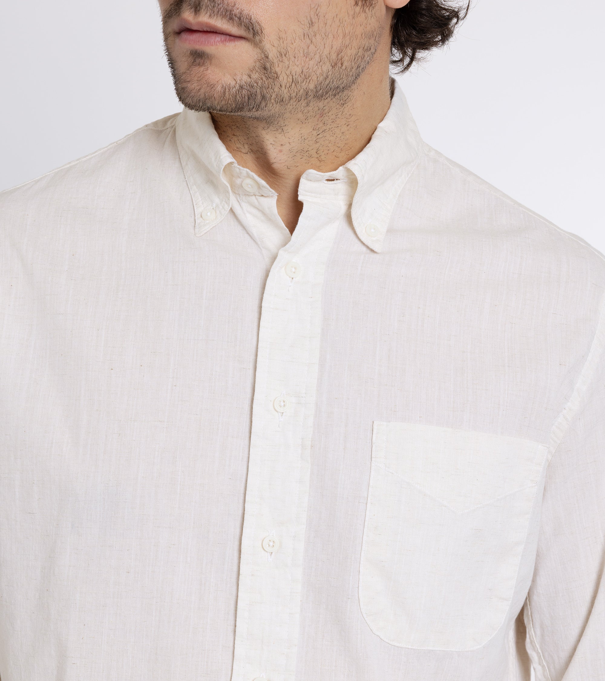 Gitman Vintage Japanese Cotton Linen Chambray Shirt: Oatmeal