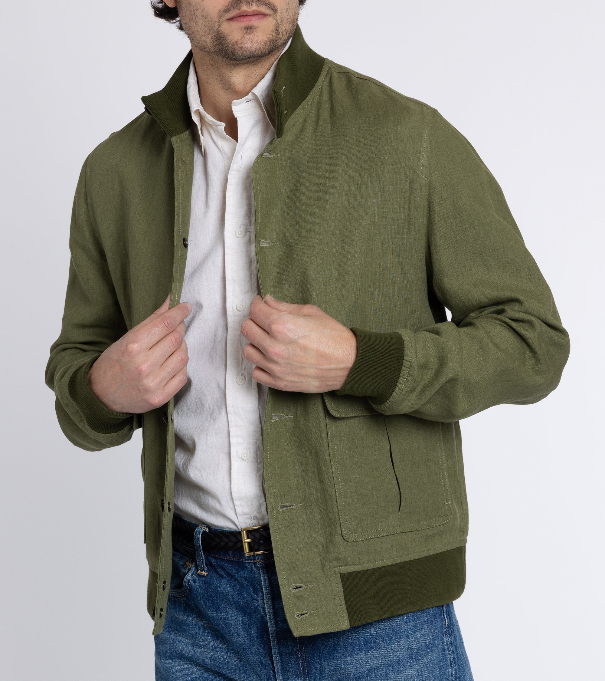 Valstar Valstarino Linen Jacket: Fatigue Green