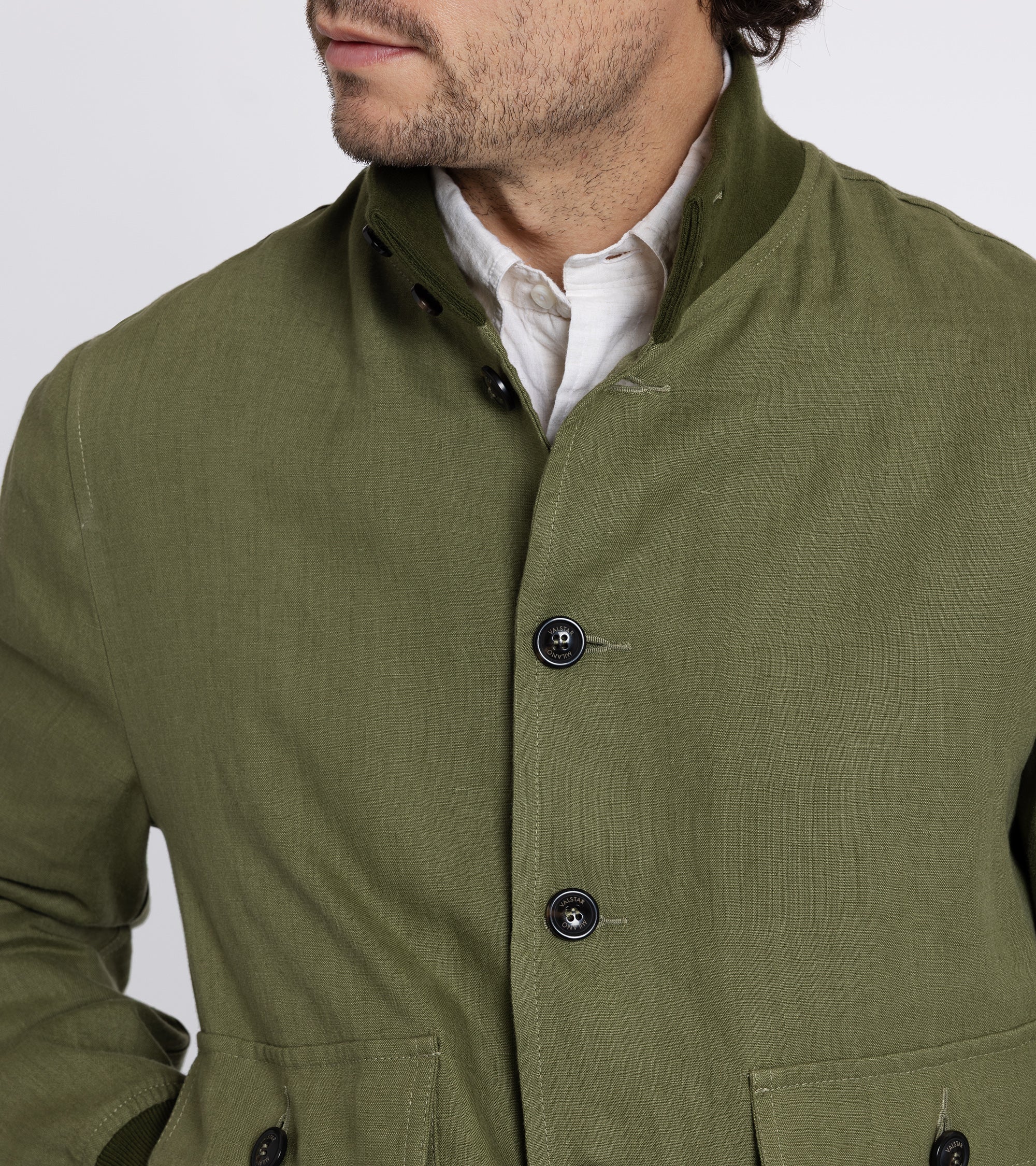 Valstar Valstarino Linen Jacket: Fatigue Green
