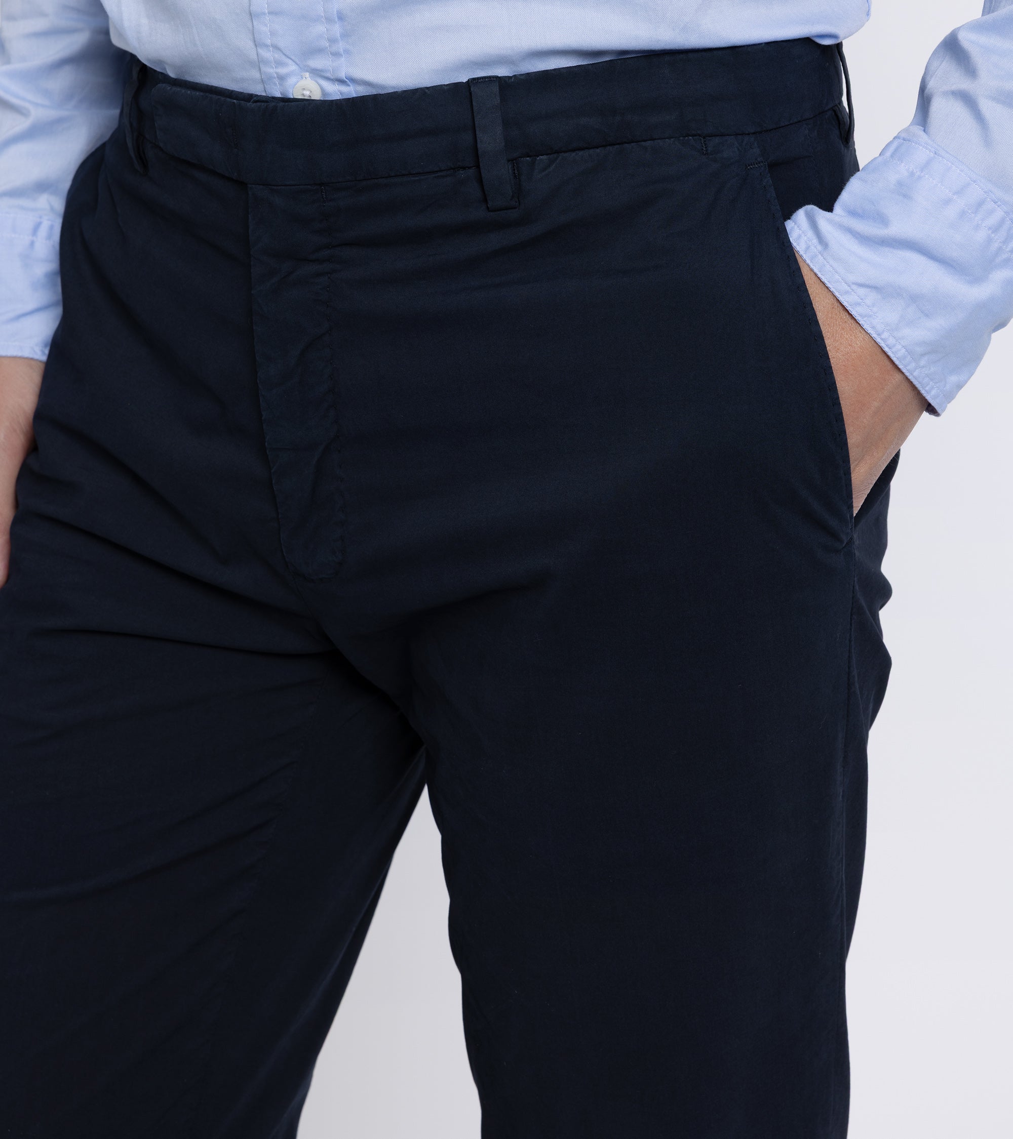 Boglioli Paper Cotton Trousers: Navy